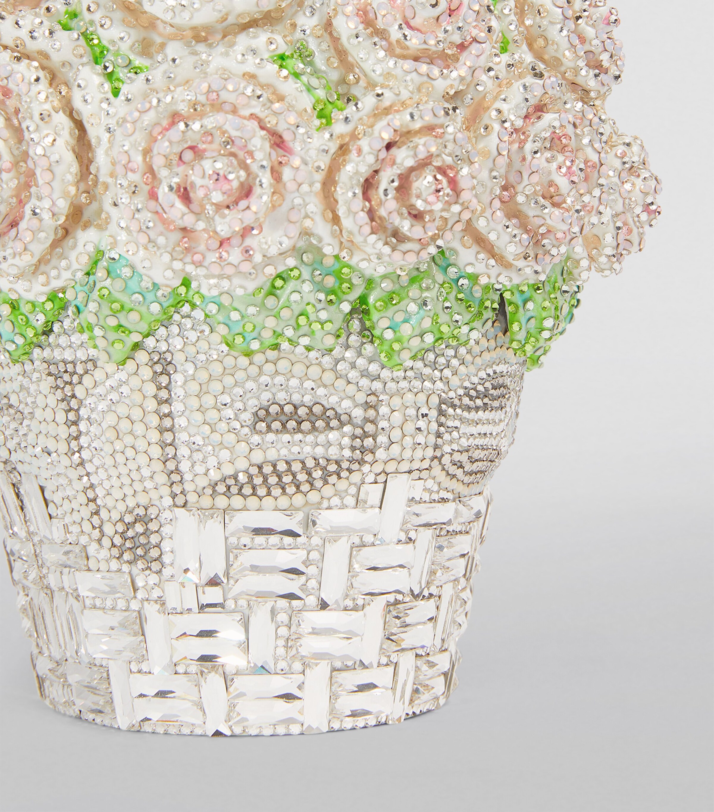 Judith Leiber Basket of Roses Top-Handle Bag Srhmt Silver Rhine Image 6