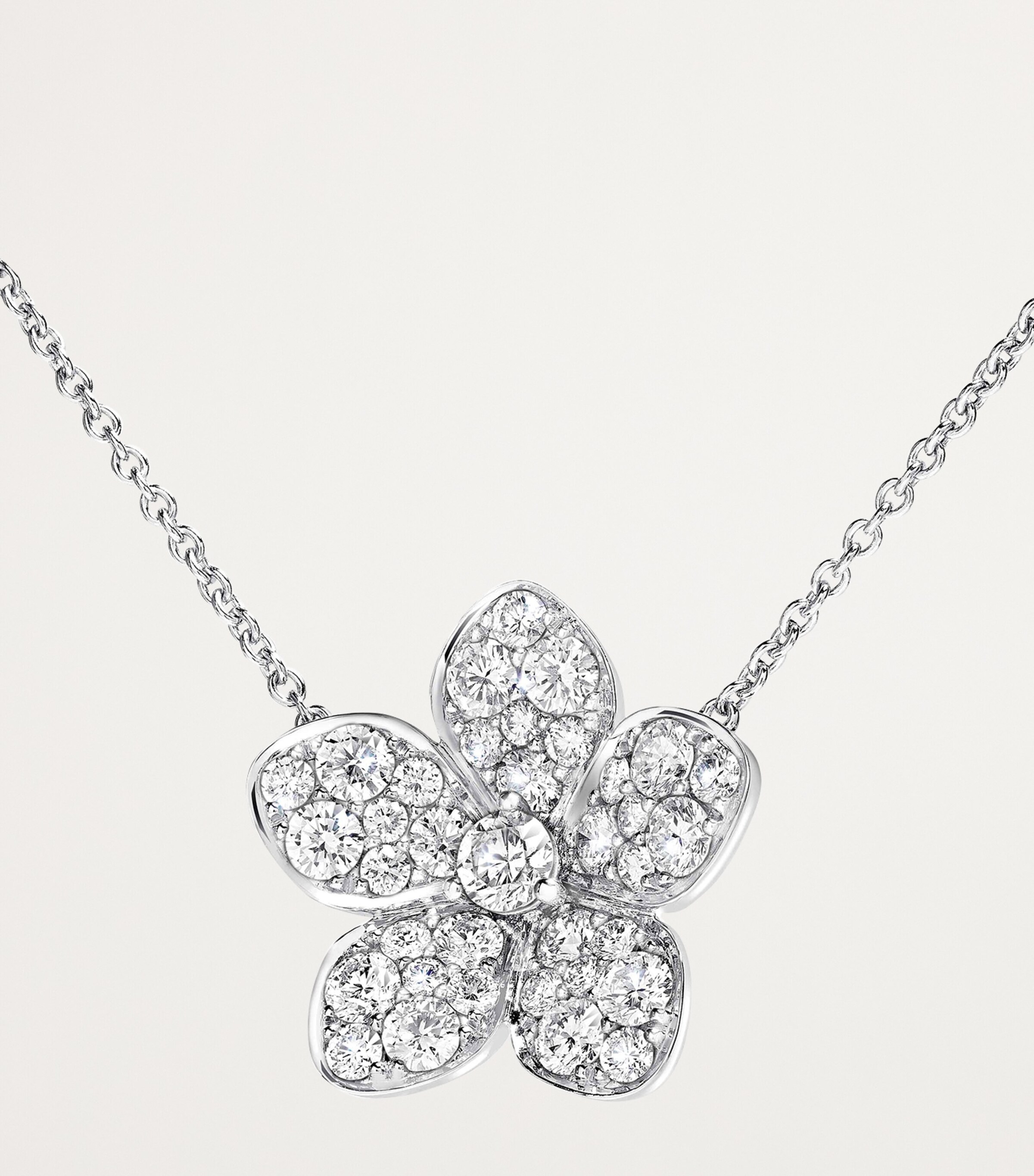 Graff White Gold and Diamond Wild Flower Necklace White Gold Image 3