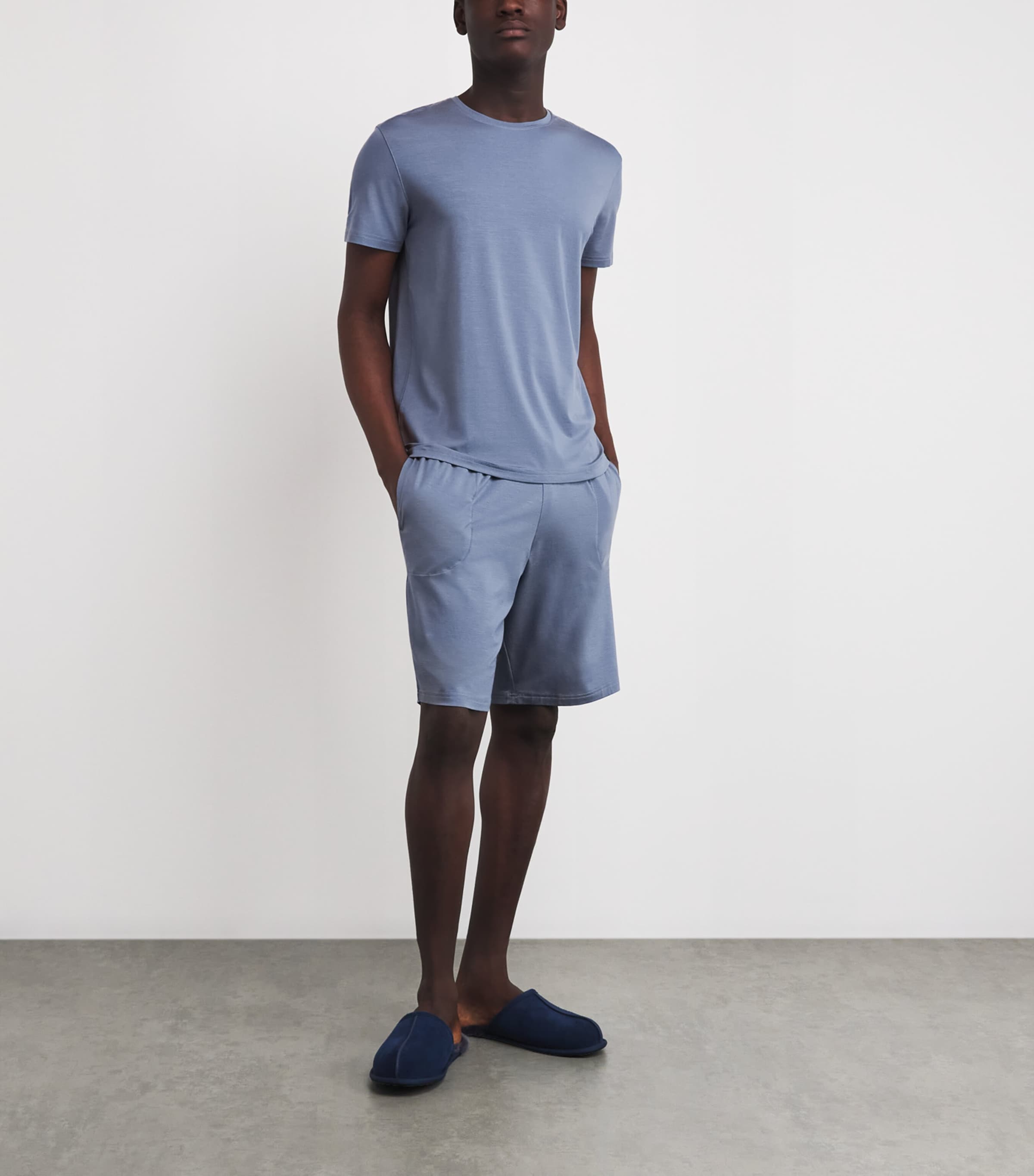 Micro Modal Basel Sweat Shorts 022BLU Image 2