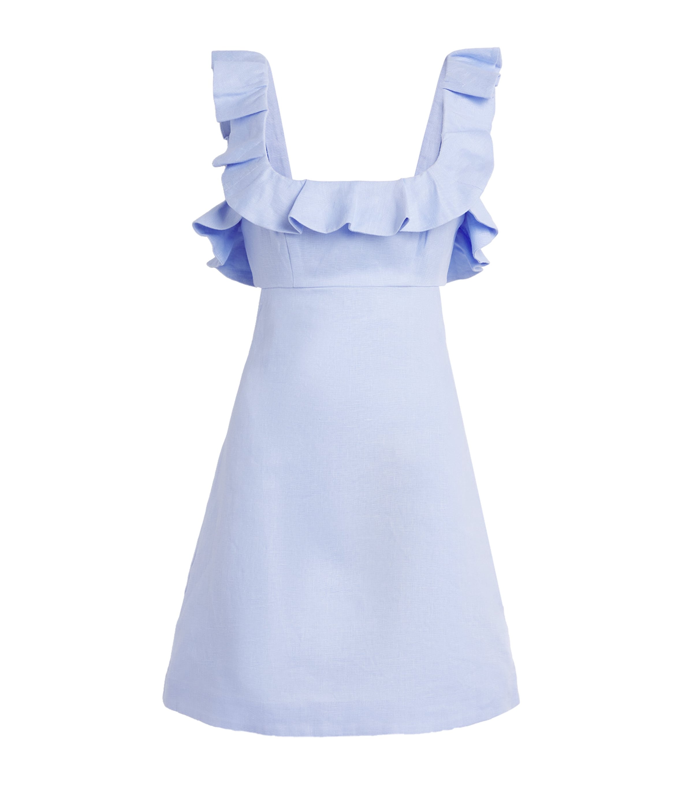 Zimmermann Womens Ruffled Indria Mini Dress Sky Sky Image 1