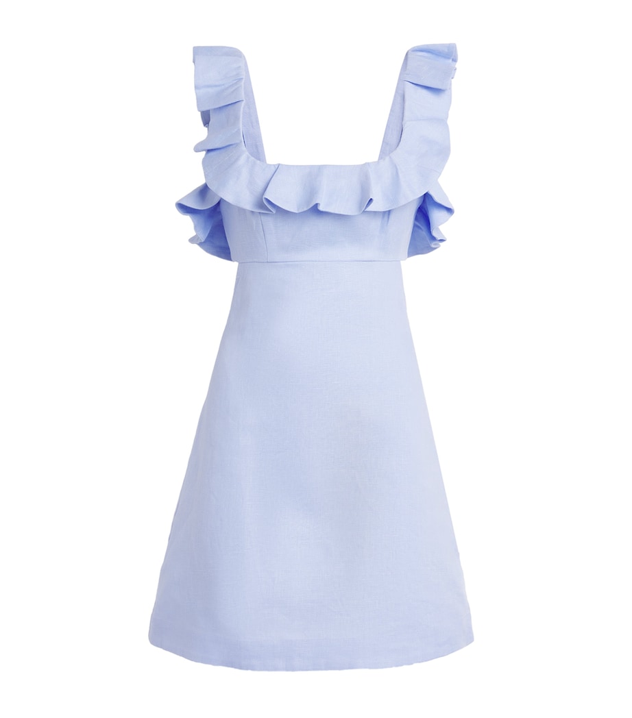Zimmermann Womens Ruffled Indria Mini Dress Sky Sky Image 1