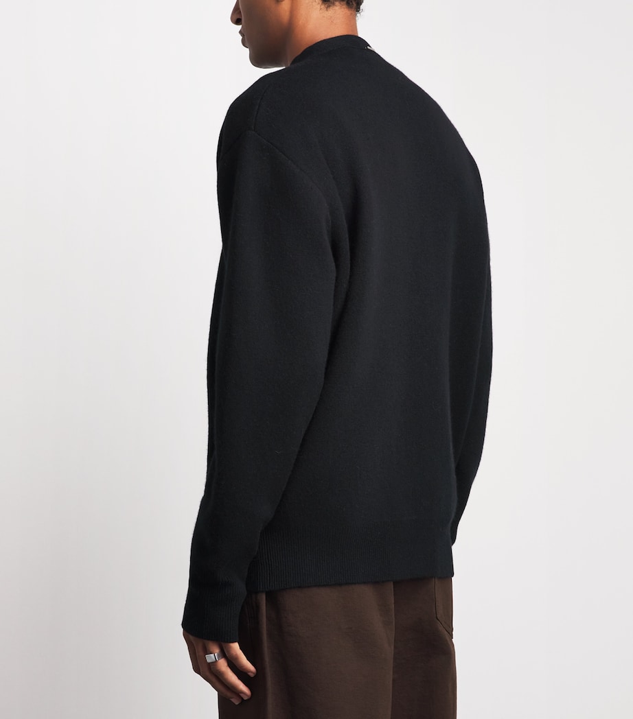 System Mens Wool-Cashmere Cardigan Black Image 5