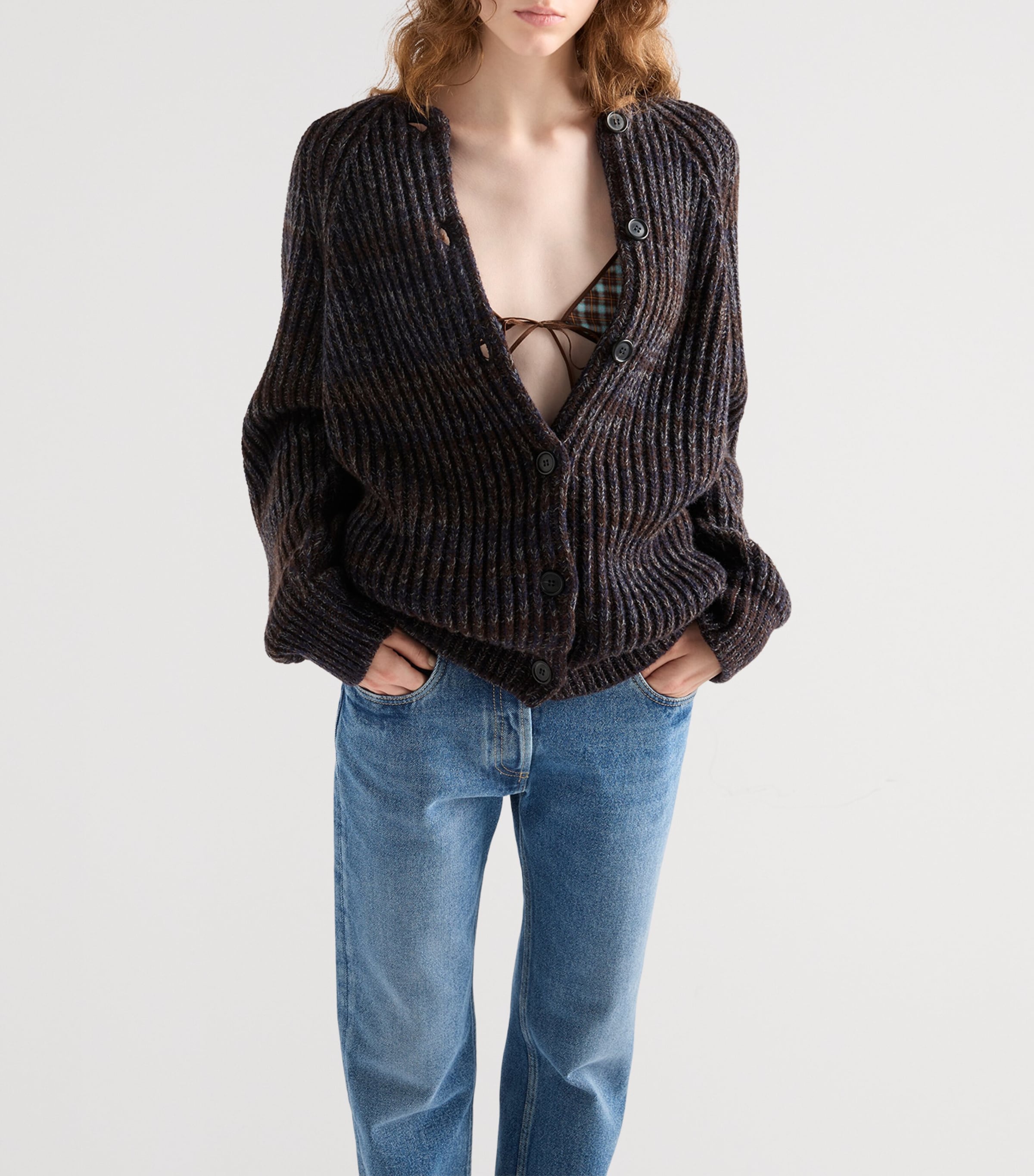 Prada Womens Low-Rise Straight Jeans Image 4