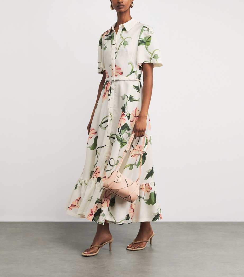 LEO LIN Womens Floral Becca Midi Dress Vine Print In Snow Image 2