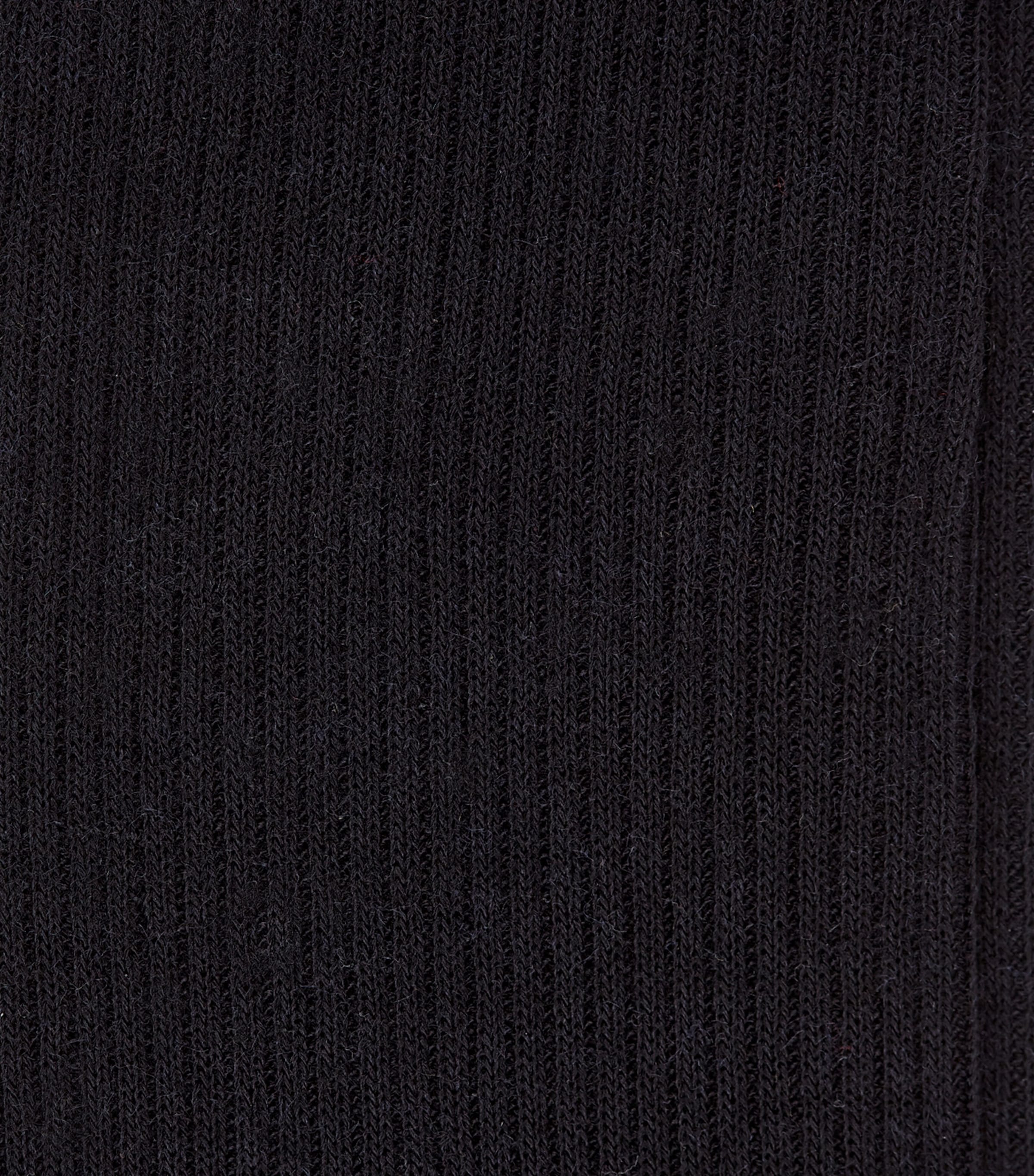 Merino Wool Ribbed Socks BLACK Image 2