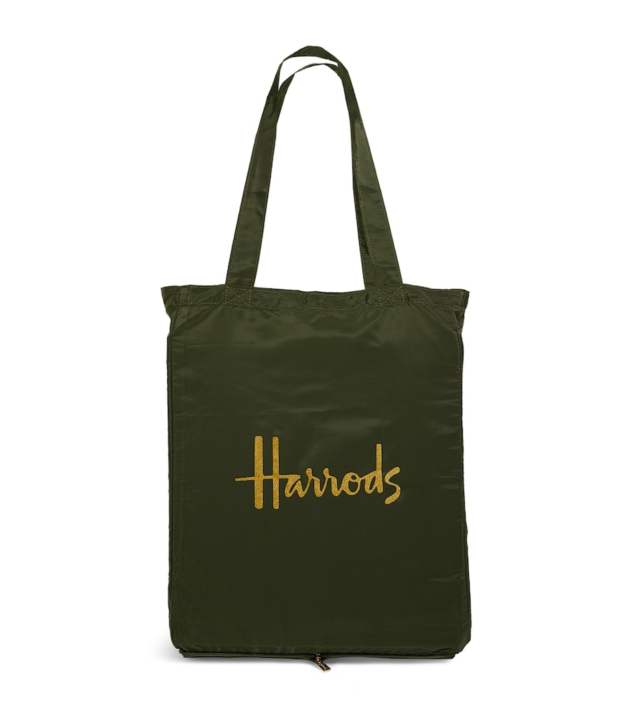 Harrods Recycled Logo Pocket Shopper Bag Green Image 1