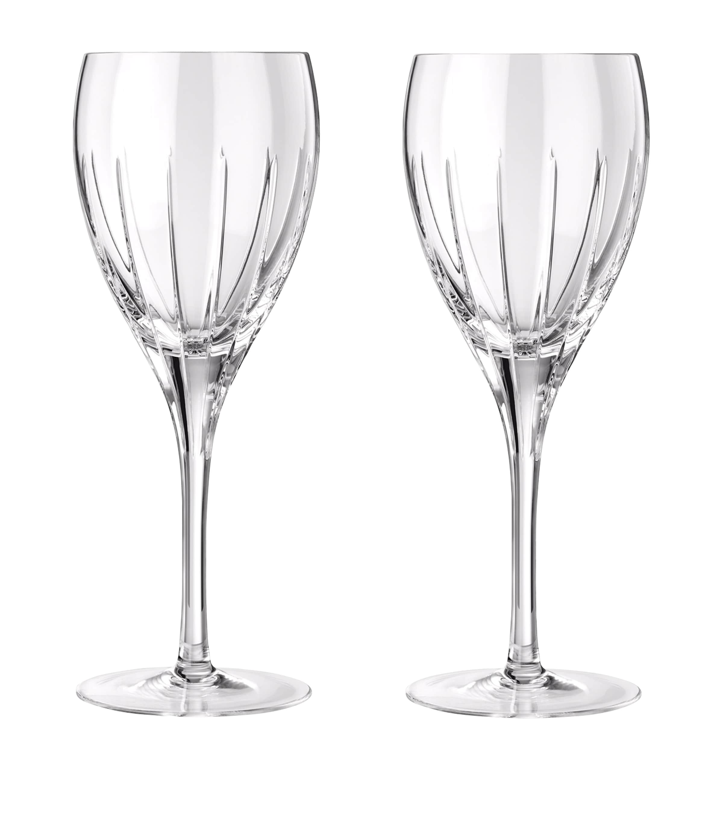 Christofle Iriana Crystal Red Wine Glasses Set Of Two In Silver