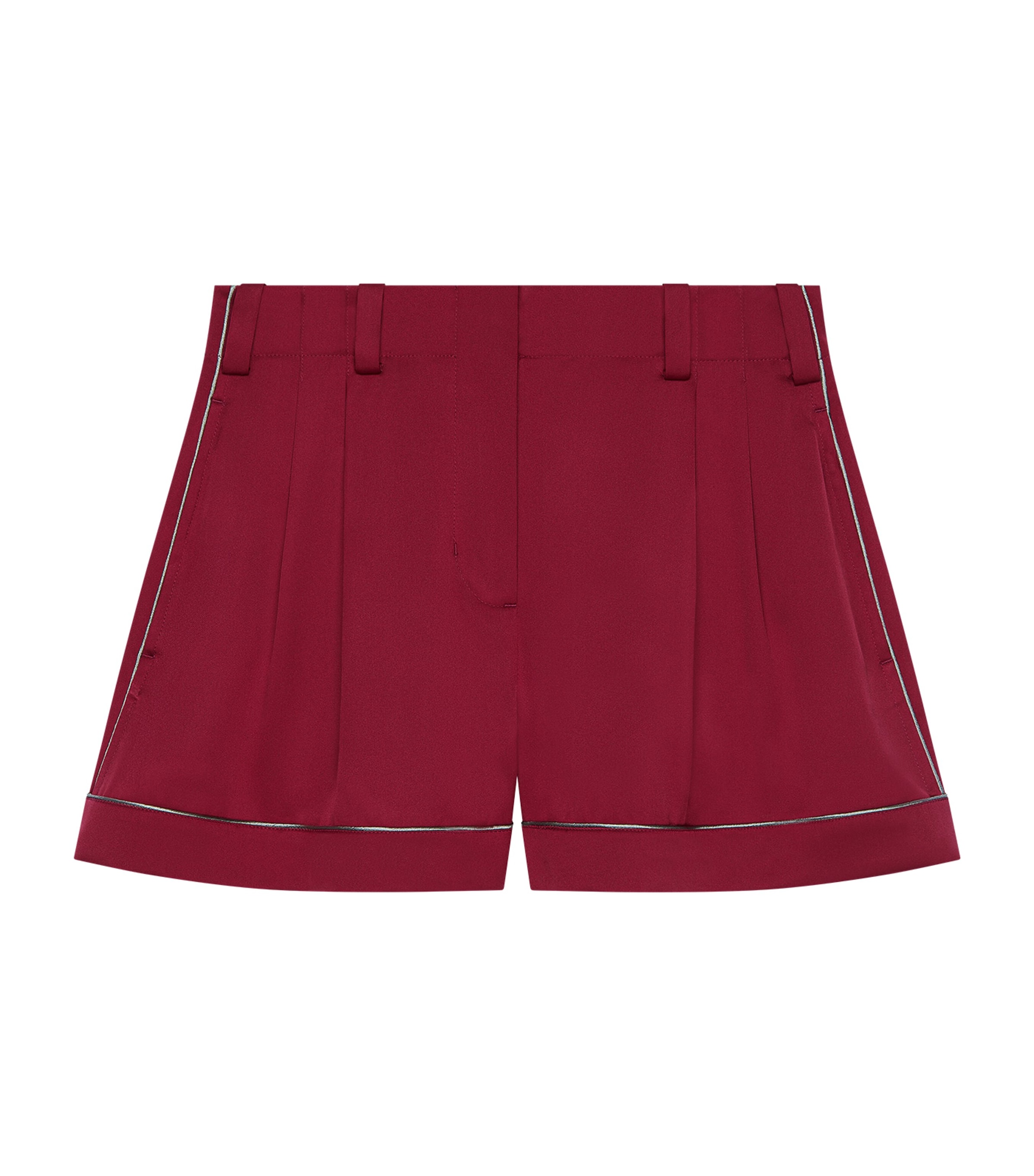 Givenchy Womens Silk Pleated Shorts Red Cherry Image 1