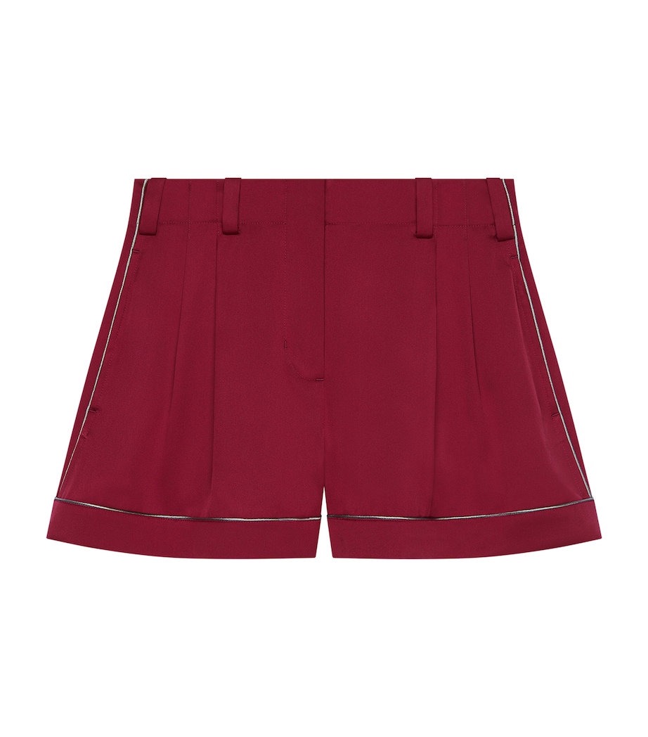 Givenchy Womens Silk Pleated Shorts Red Cherry Image 1