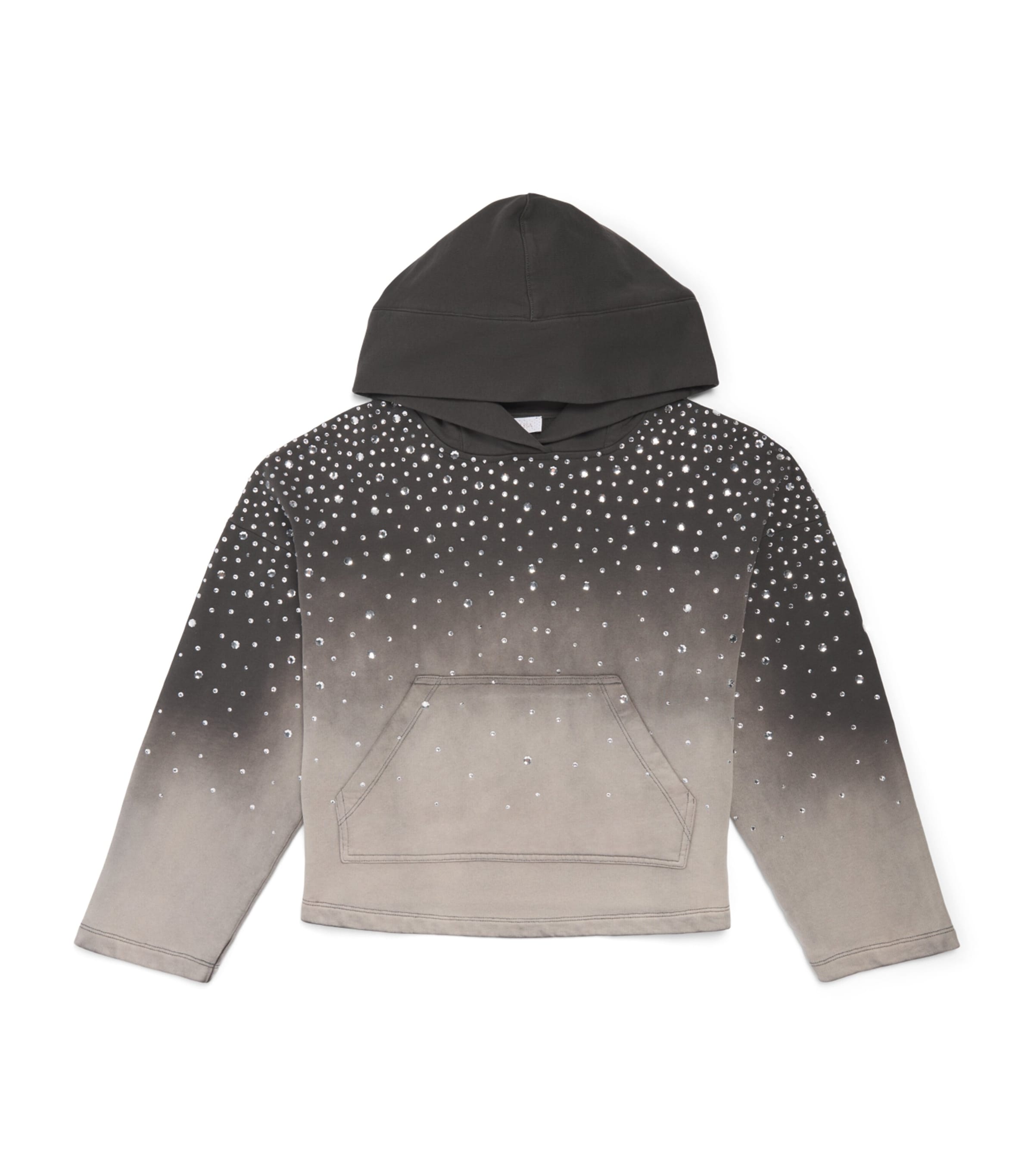 Monnalisa Degradé Rhinestone-Embellished Sweatshirt (8-12 Years) Grigio Antracite Image 1