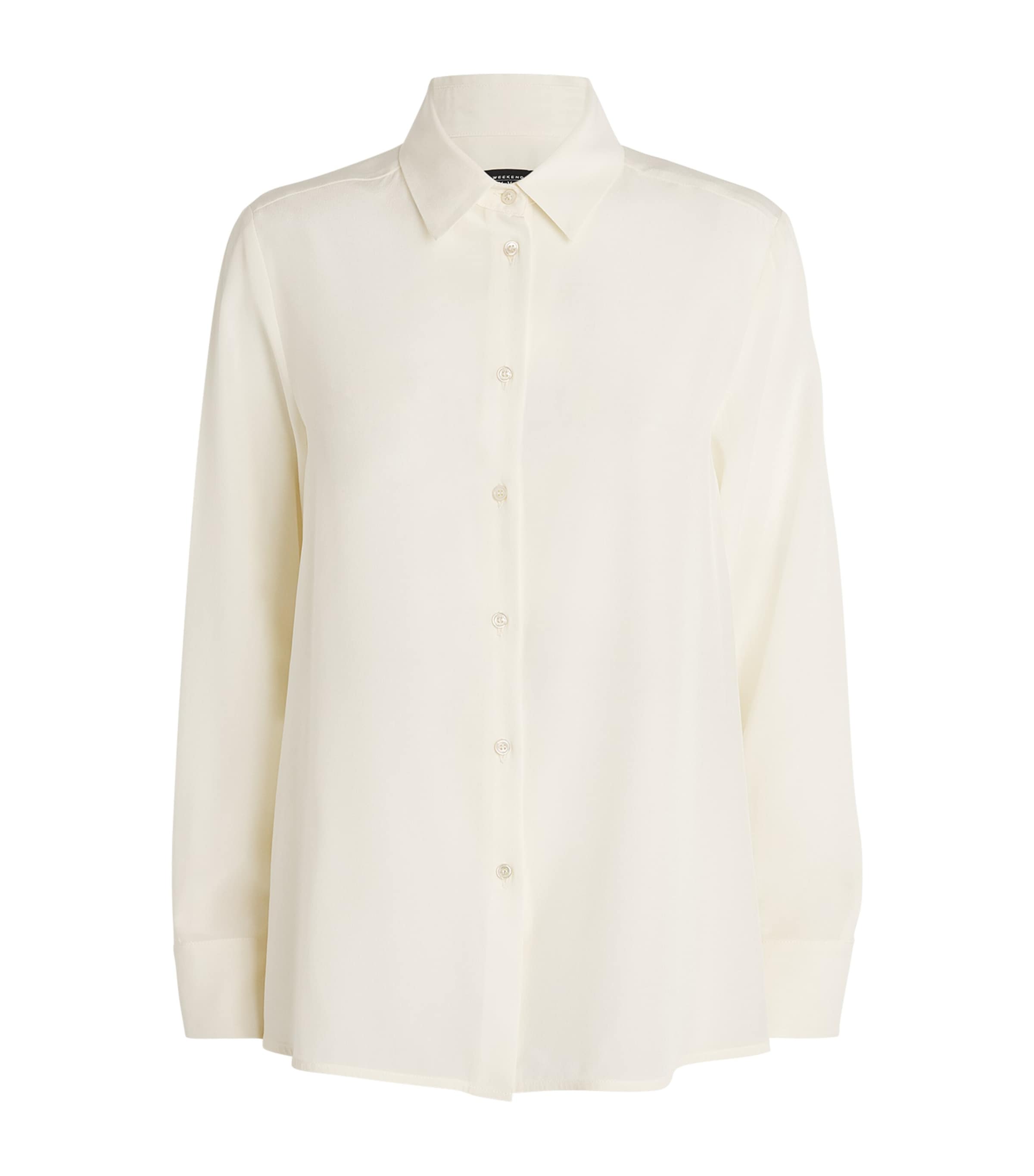 Weekend Max Mara Silk Crepe Shirt In White