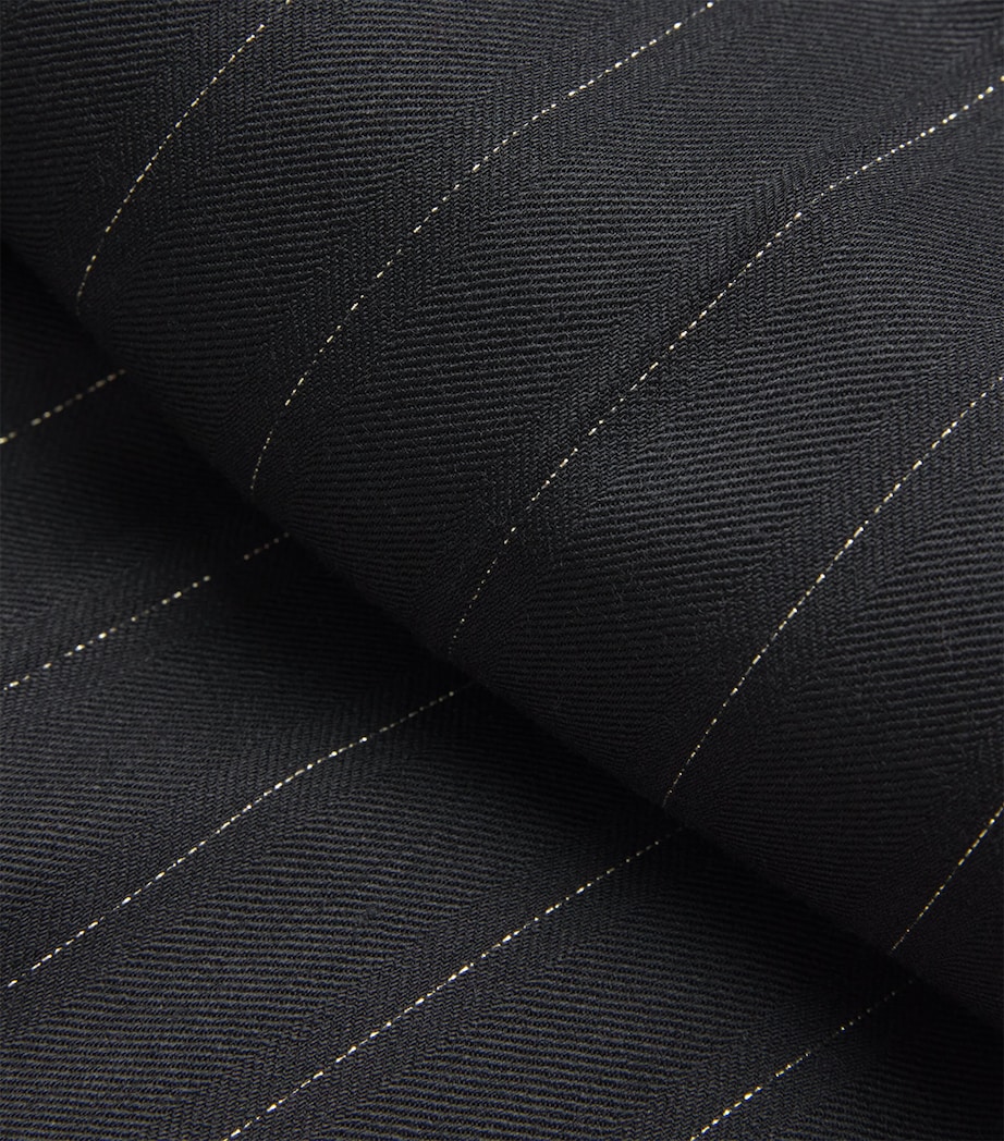 Metallic Pinstripe Tailored Trousers BLACK/GOLD Image 5