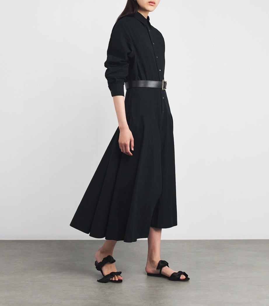 Cotton Midi Shirt Dress POLO BLACK Image 2