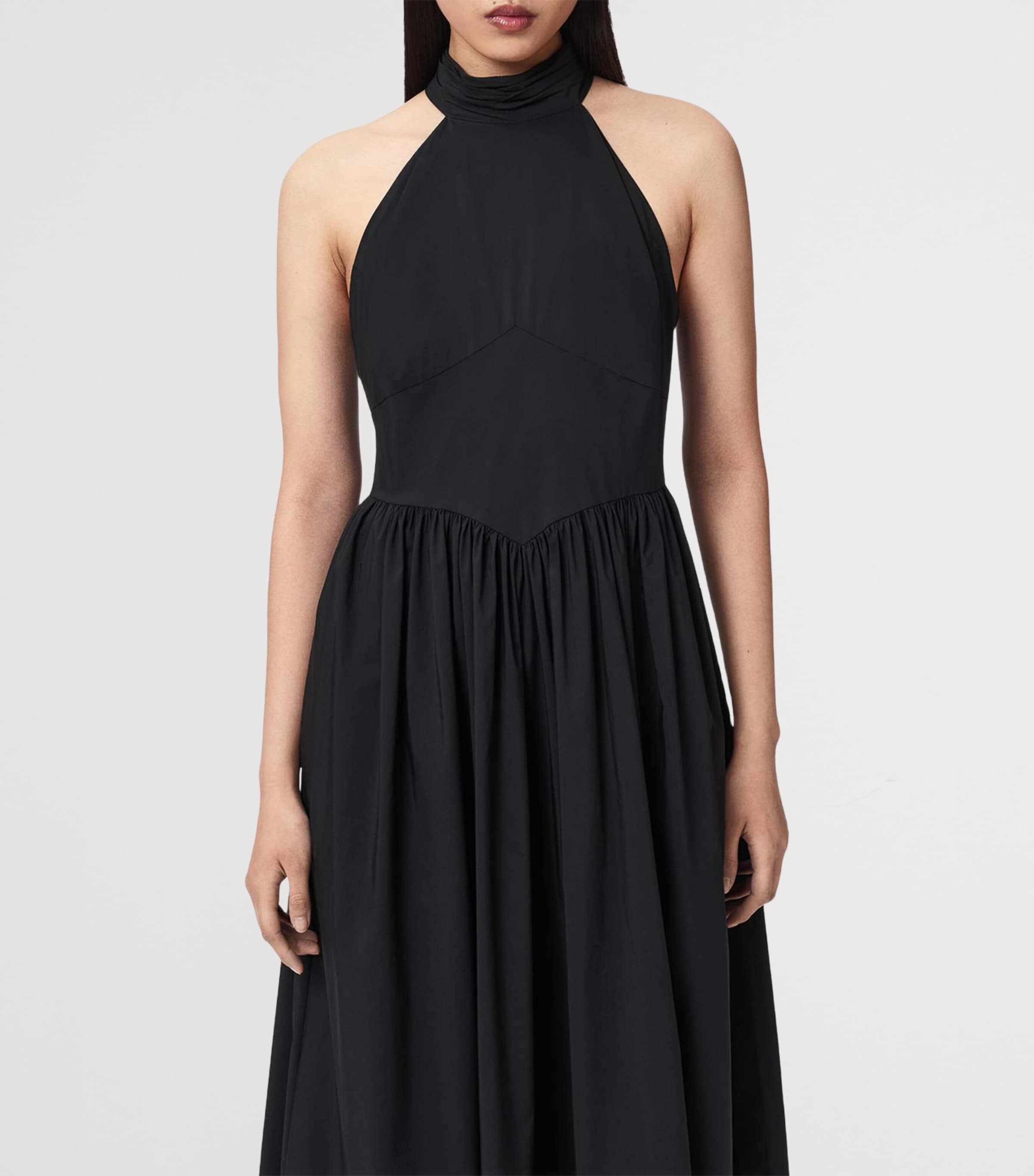 AllSaints Womens Halterneck Arora Maxi Dress Black Image 6