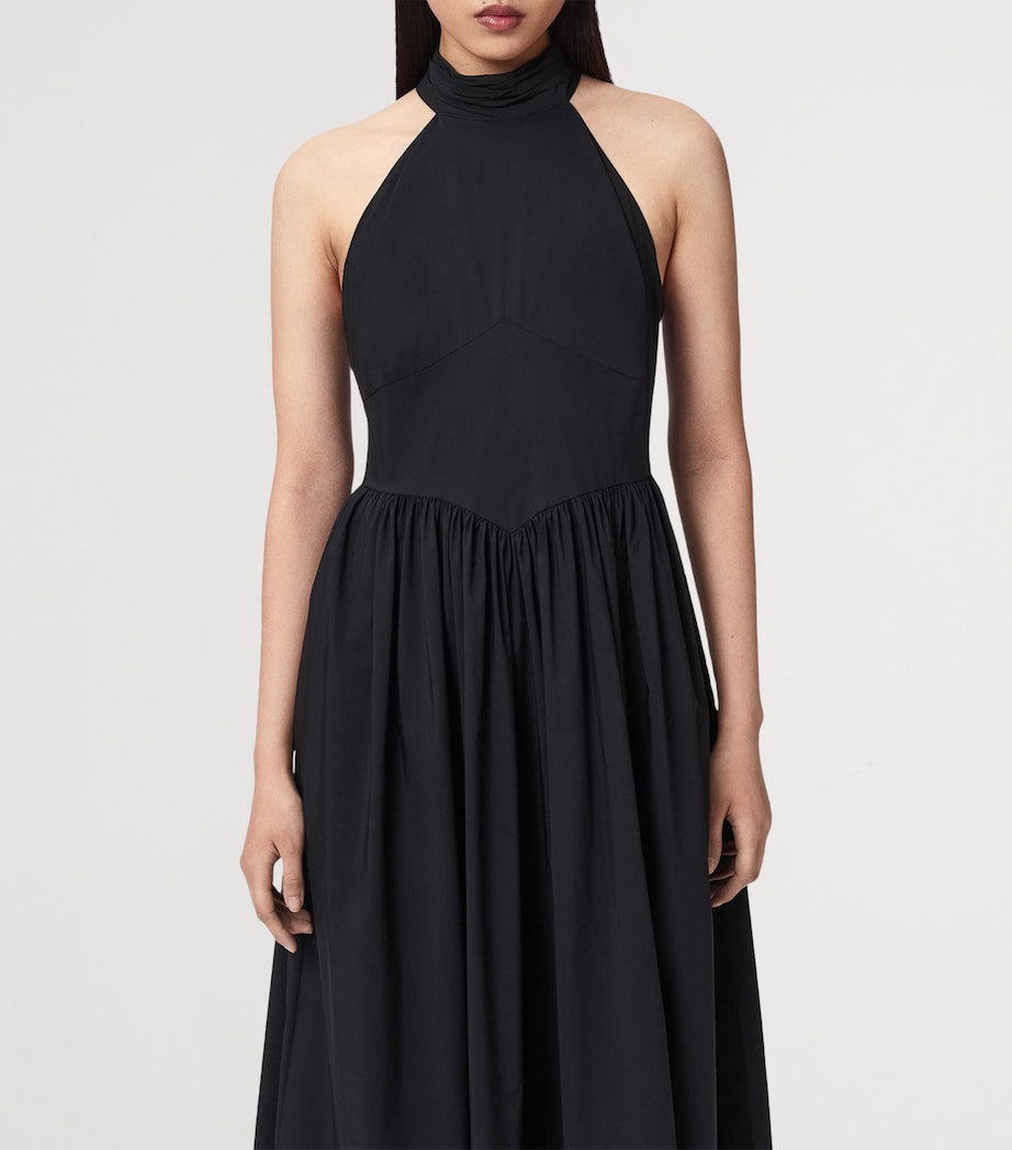 AllSaints Womens Halterneck Arora Maxi Dress Black Image 6