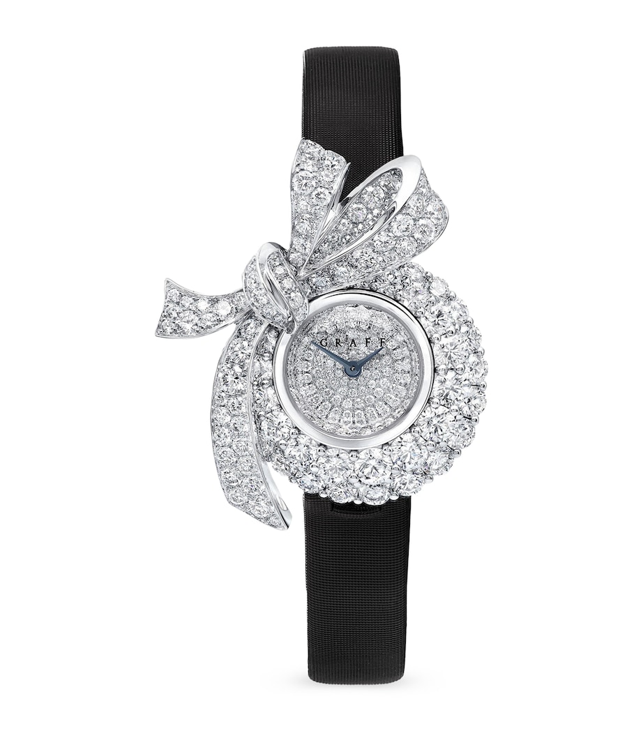 White Gold and Diamond Tilda's Bow Watch 22.5mm BLACK Image 1