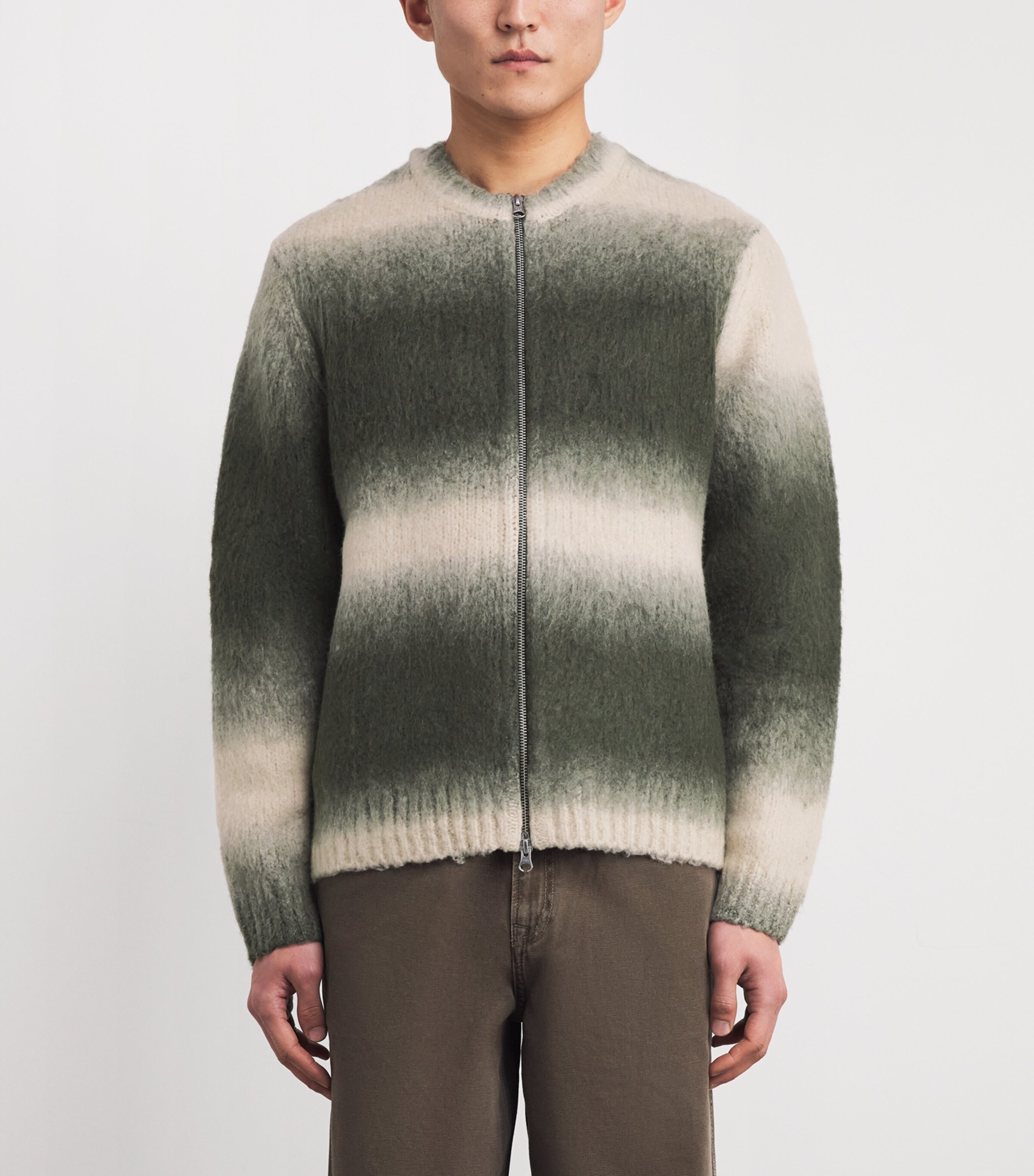 Samsøe Samsøe Mens Wool-Blend Safabio Zip Cardigan Ombre Gray St. Image 3