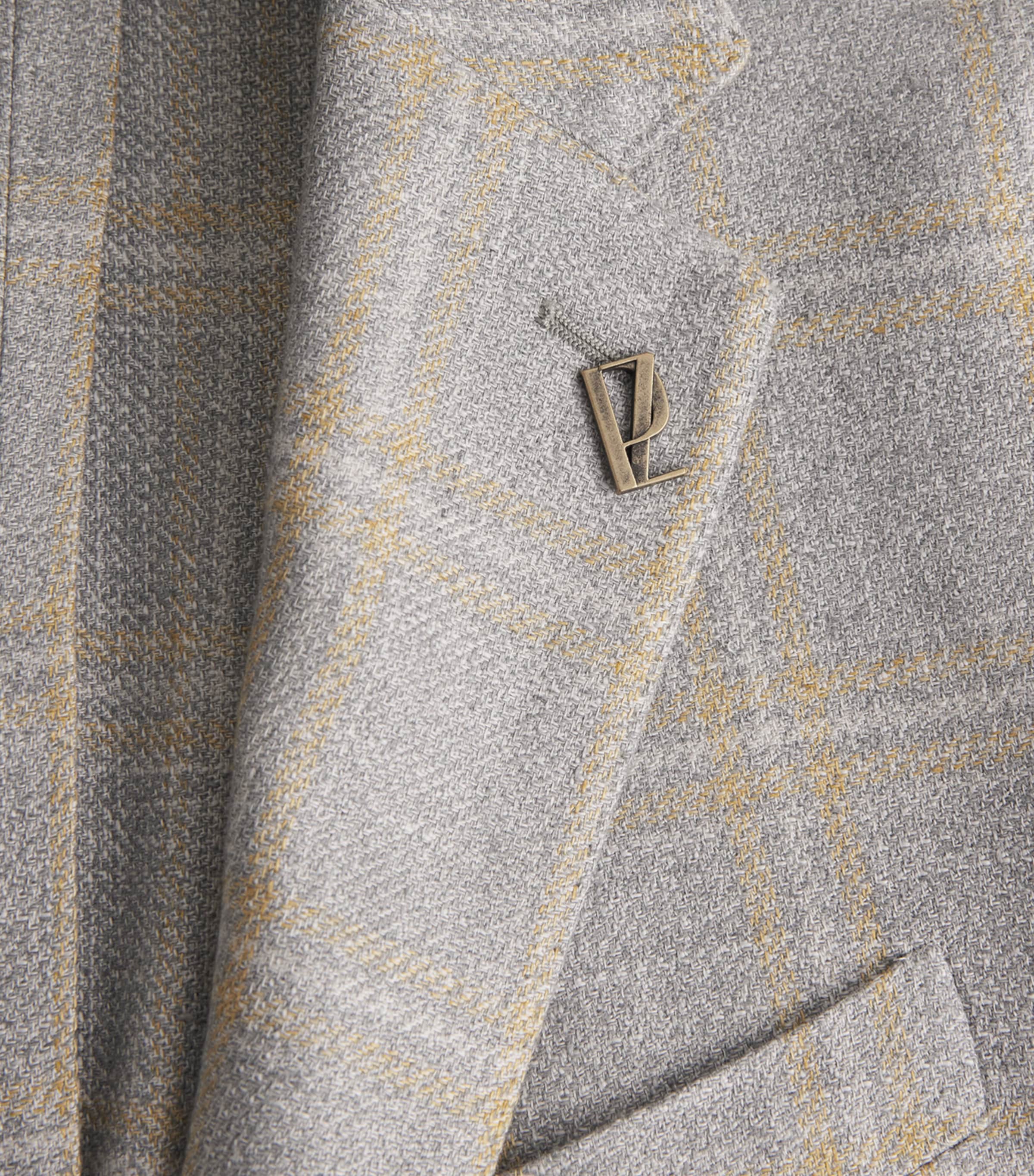 Wool-Linen Check Blazer 21 LIGHT GREY Image 5