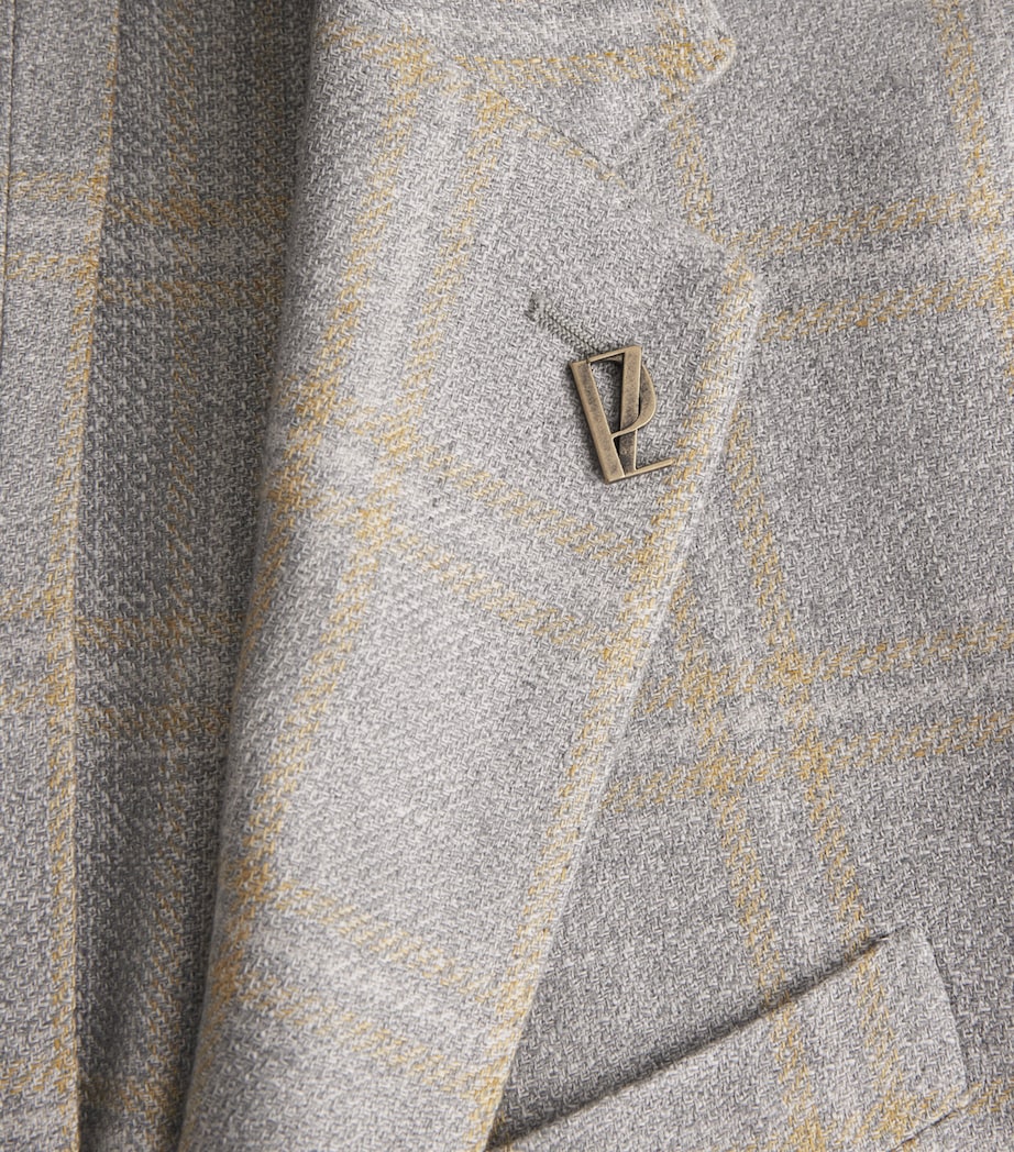 Wool-Linen Check Blazer 21 LIGHT GREY Image 5
