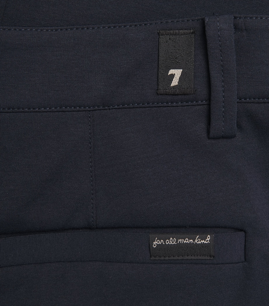 7 For All Mankind Mens Pleated Straight Trousers Blue Image 6