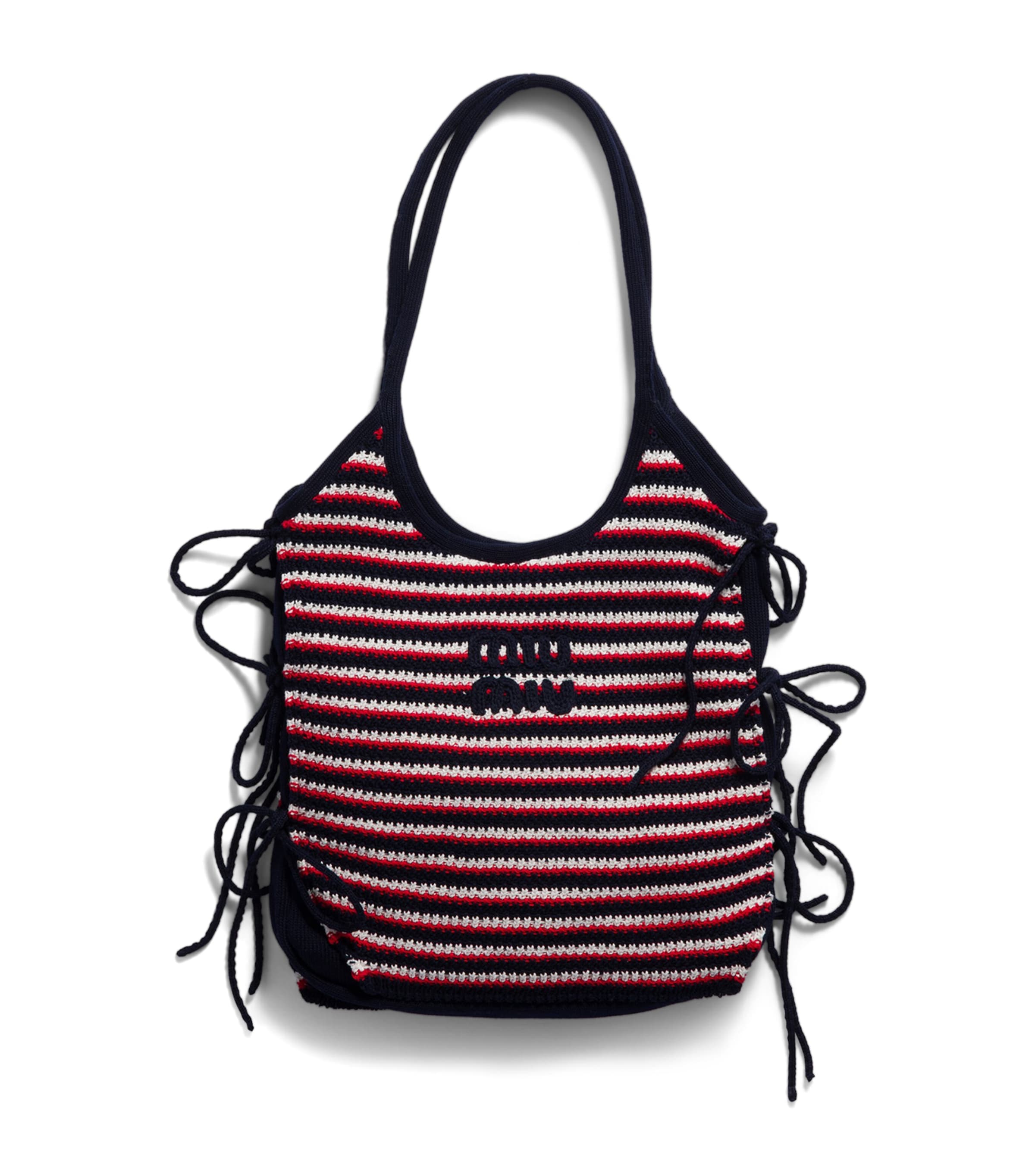 Miu Miu Crochet Ivy Tote Bag Blue Image 1