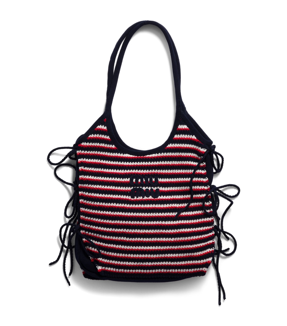 Miu Miu Crochet Ivy Tote Bag Blue Image 1