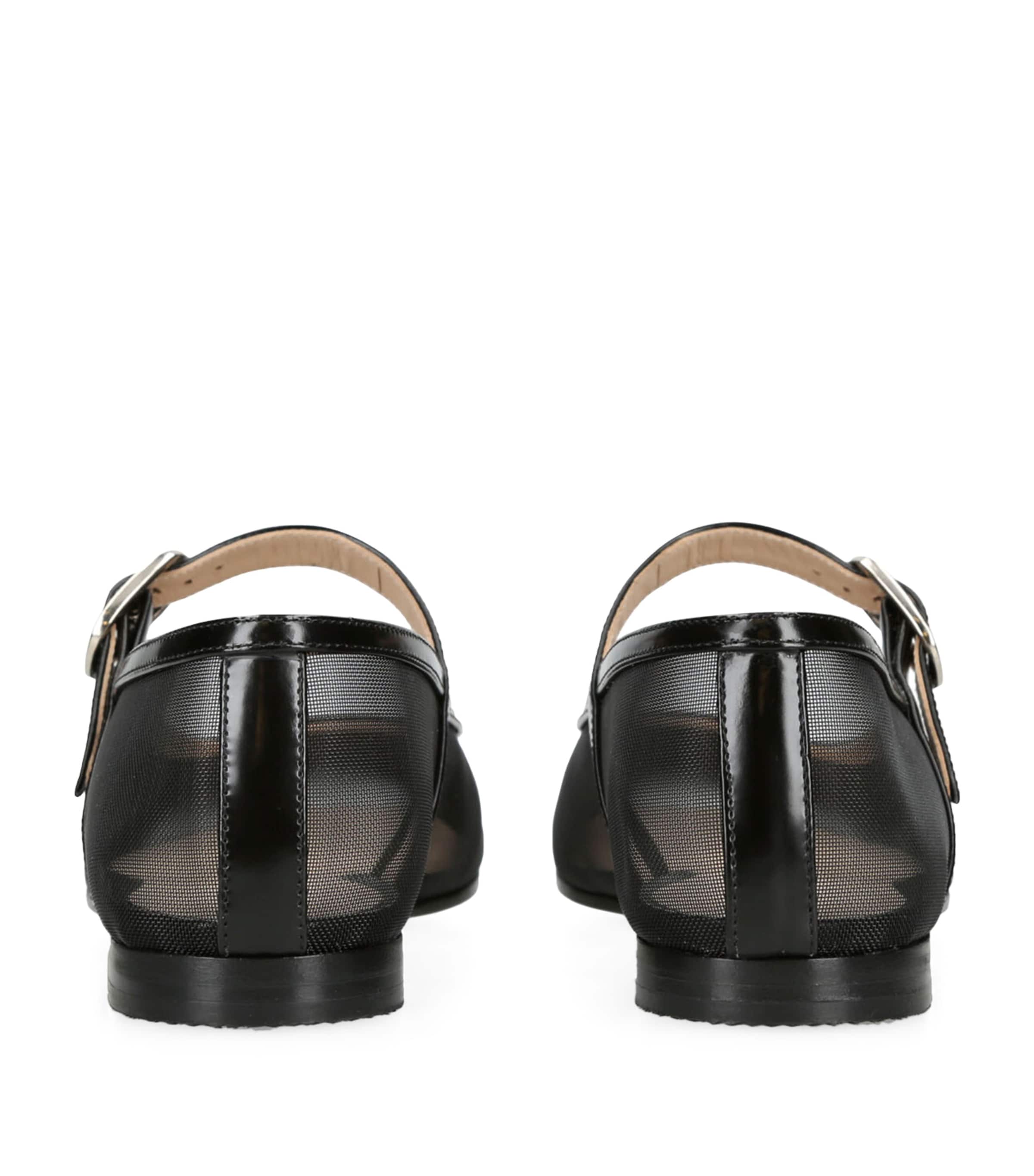 Mesh Mary Jane Ballet Flats BLACK Image 2