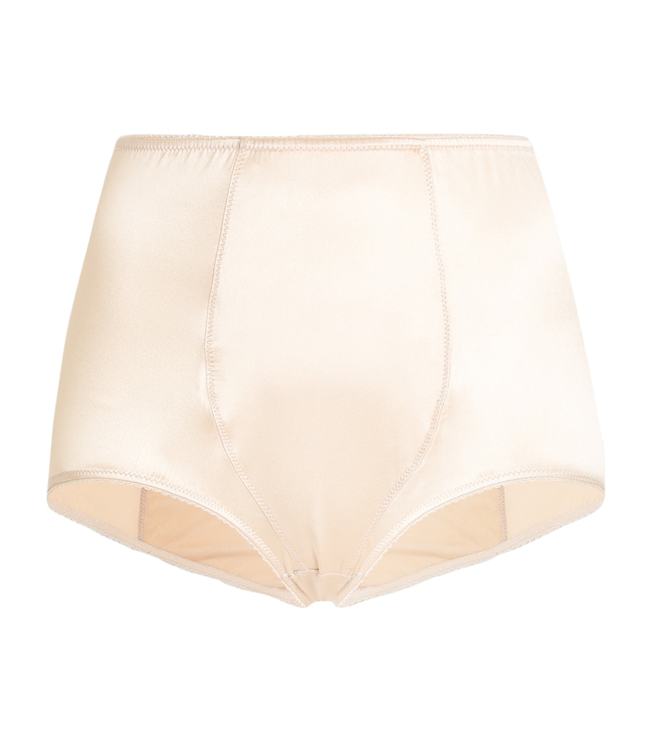 Dolce&Gabbana Womens Stretch-Silk Satin High-Waist Briefs Powder Image 1
