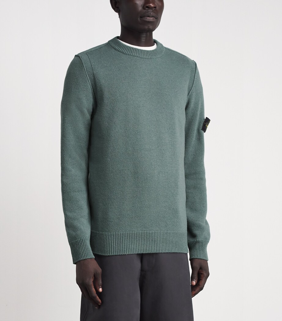 Stone Island Mens Virgin Wool-Blend Compass Sweater Image 4