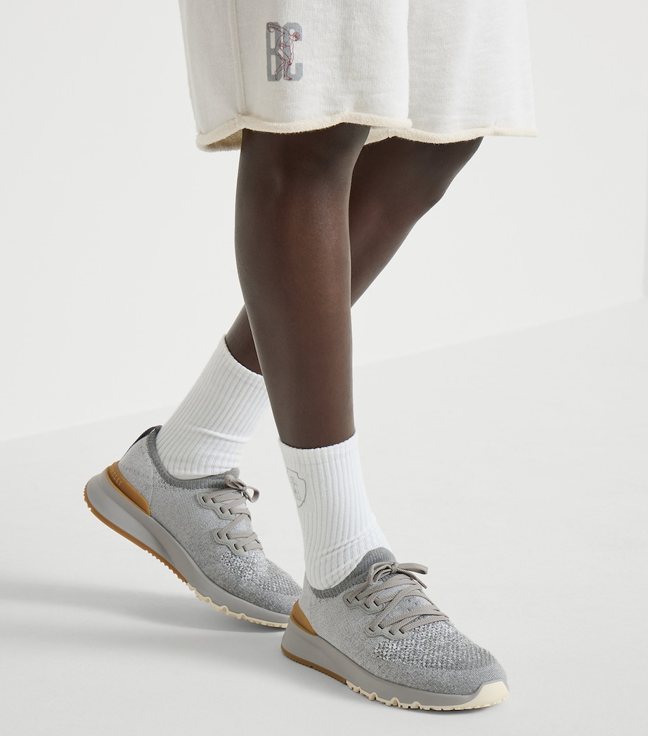 Brunello Cucinelli Cotton-Blend Chiné-Knit Sneakers Image 4