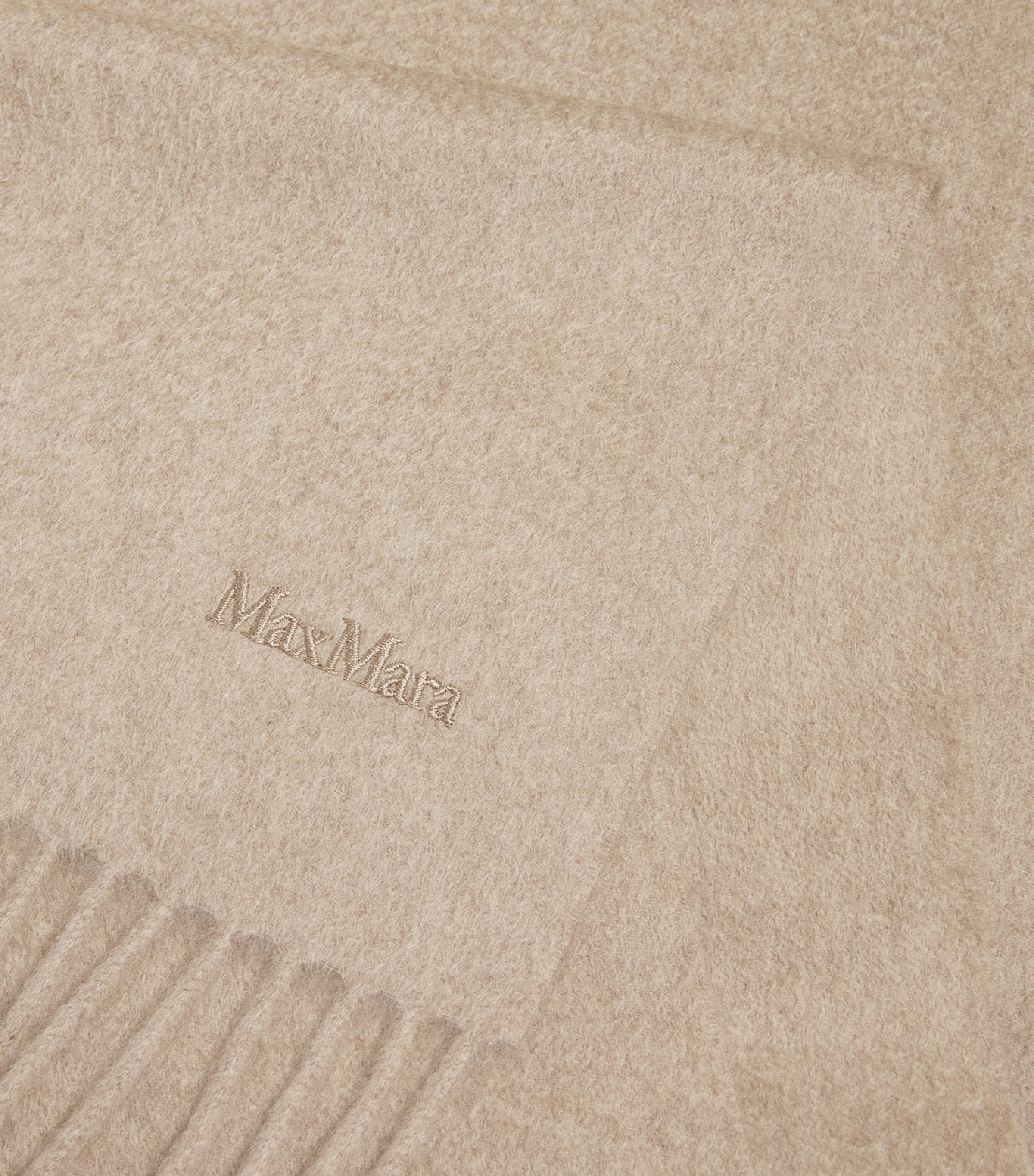 Cashmere Fringed Scarf BEIGE Image 5