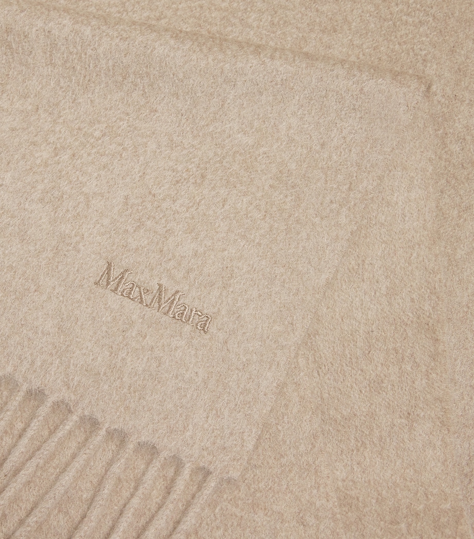 Cashmere Fringed Scarf BEIGE Image 5