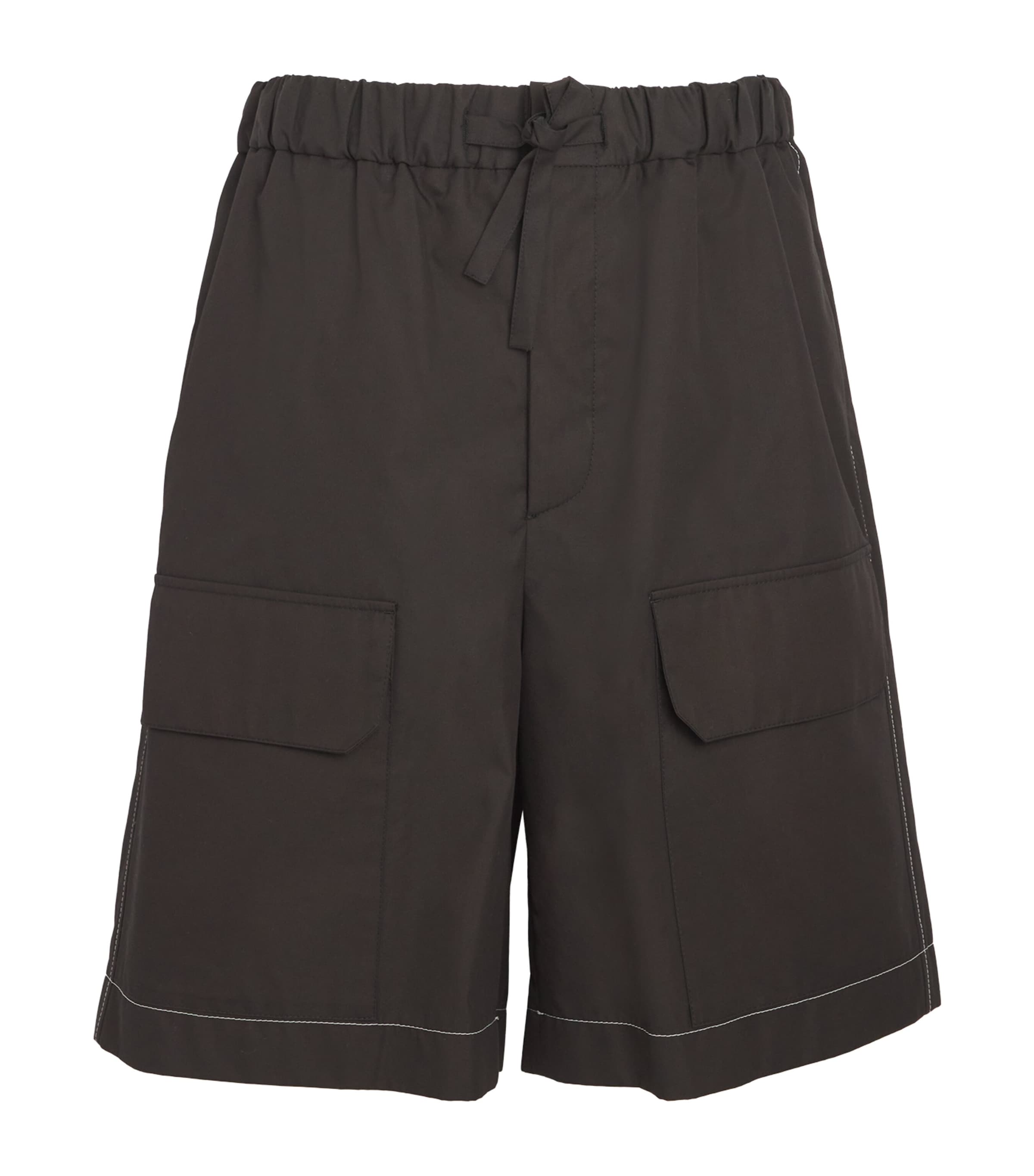 Shop Jil Sander Relaxed Cargo Shorts In Black