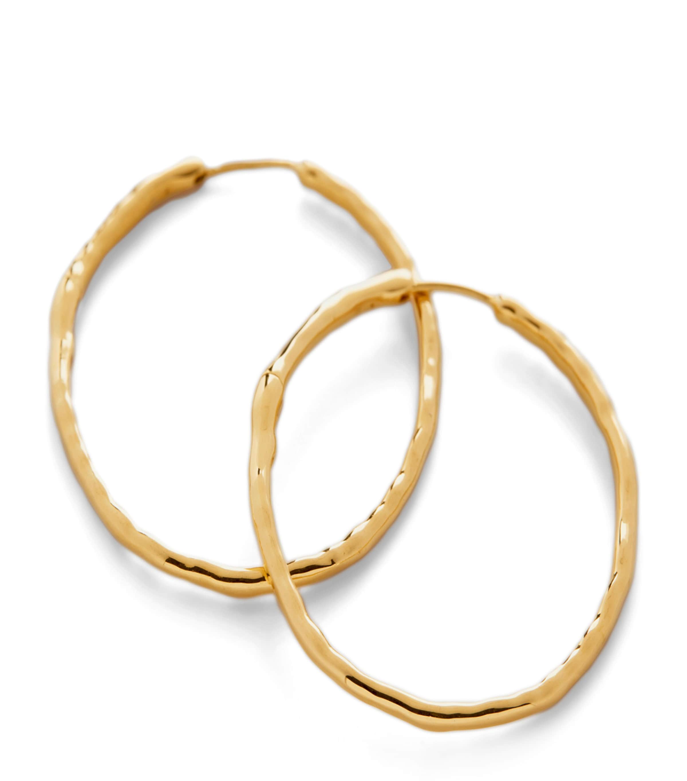 Monica Vinader Large Gold Vermeil MV Siren Muse Hoop Earrings Gold Vermeil Image 1