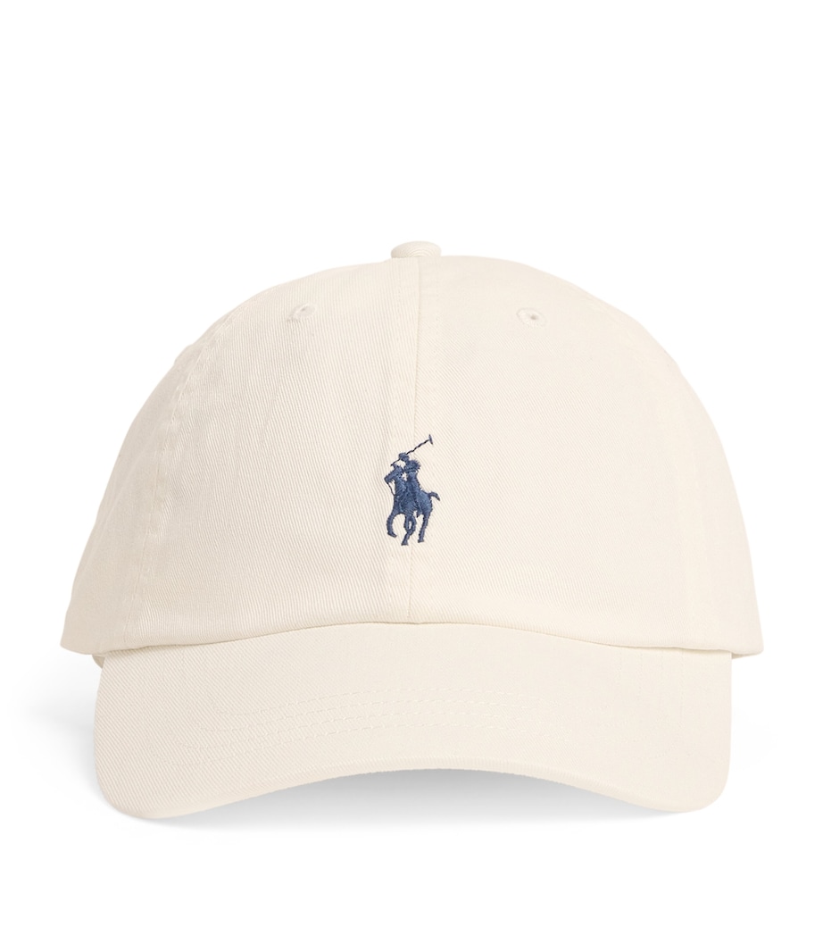 Cotton Polo Pony Baseball Cap PALE CREAM Image 1