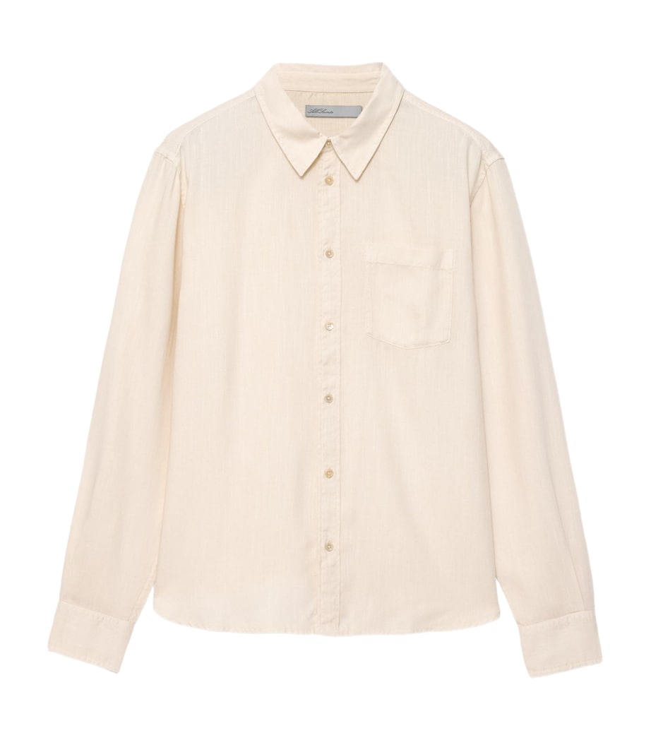 AllSaints Mens Ward Shirt Cream Taupe Image 1