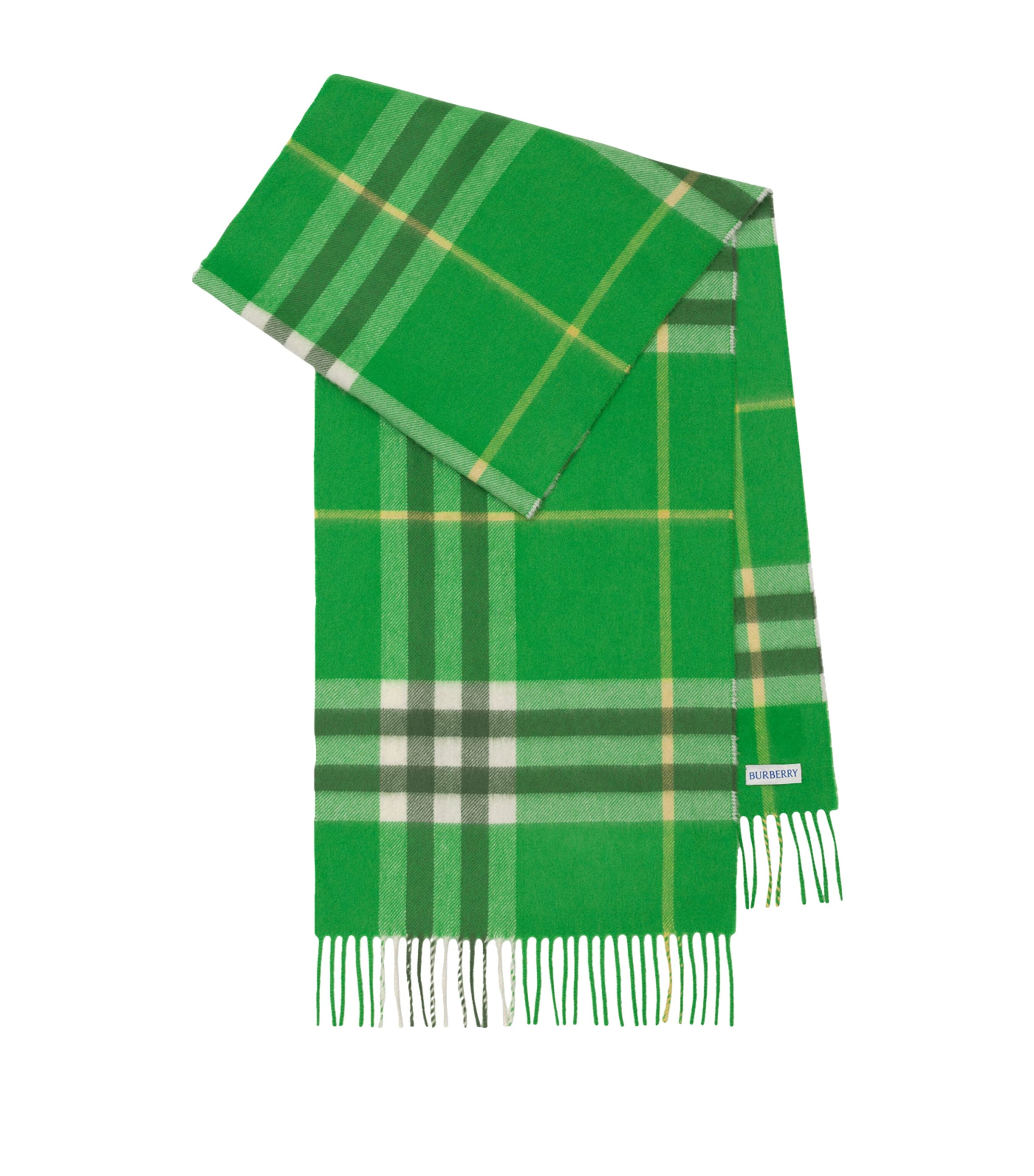 Burberry Cashmere Check Scarf Racquet Green Image 1