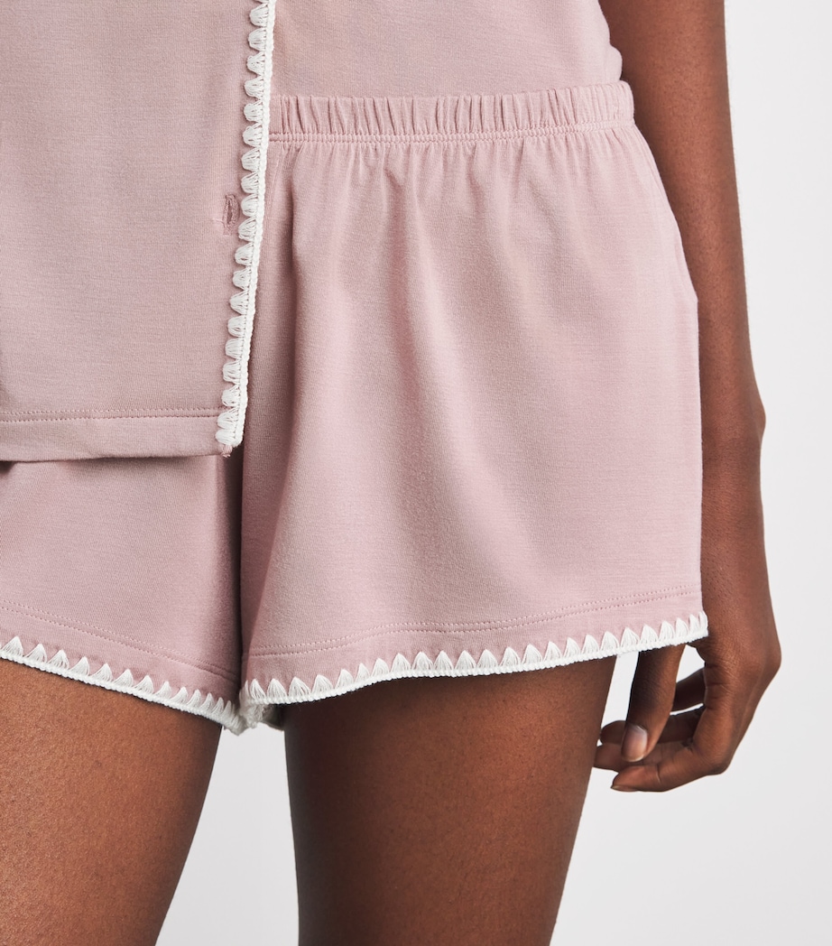 Eberjey Womens Frida Short Pyjama Set Woodrose/ivory Image 5