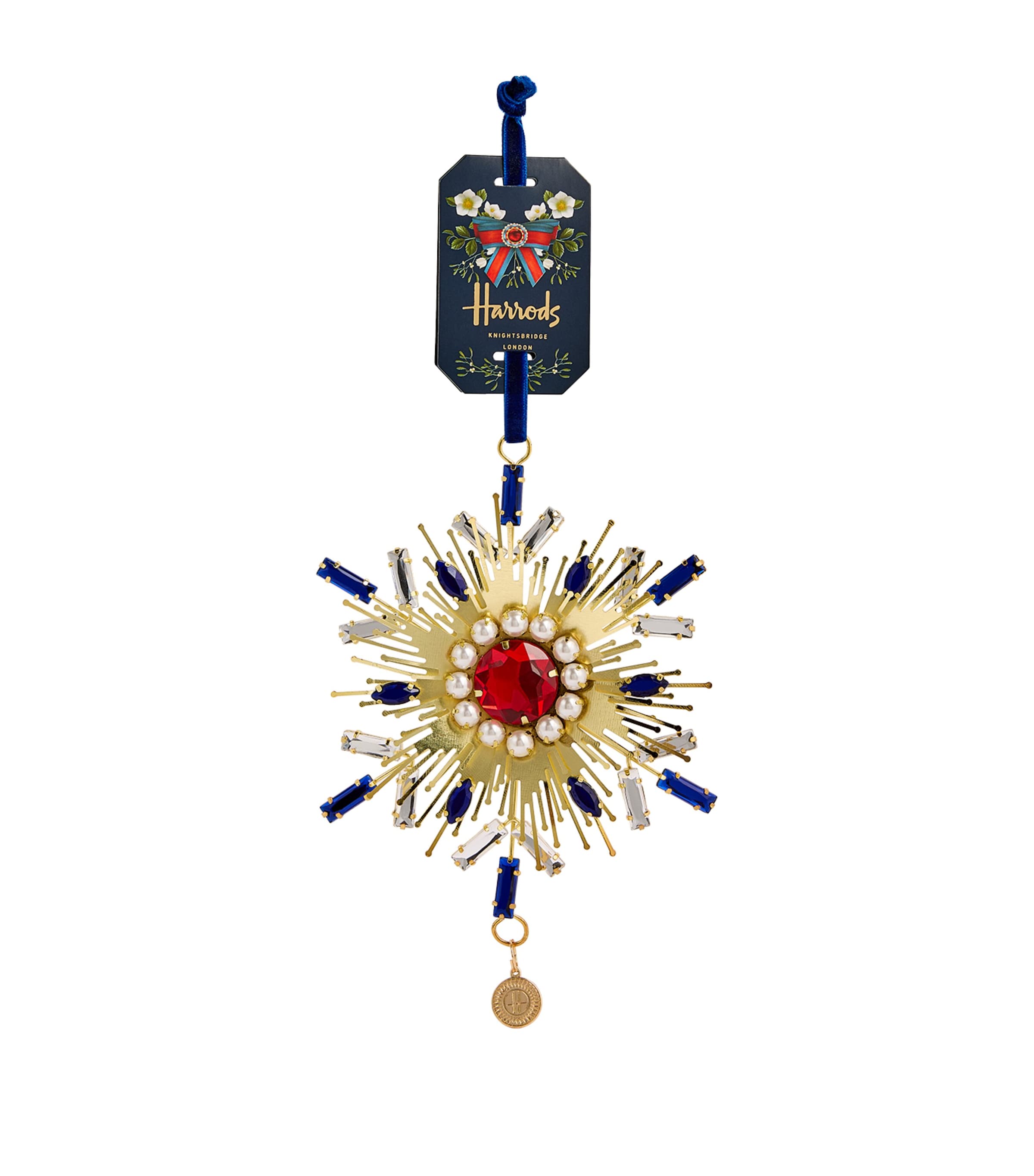 Harrods Embellished Snowflake Tree Decoration In Silver