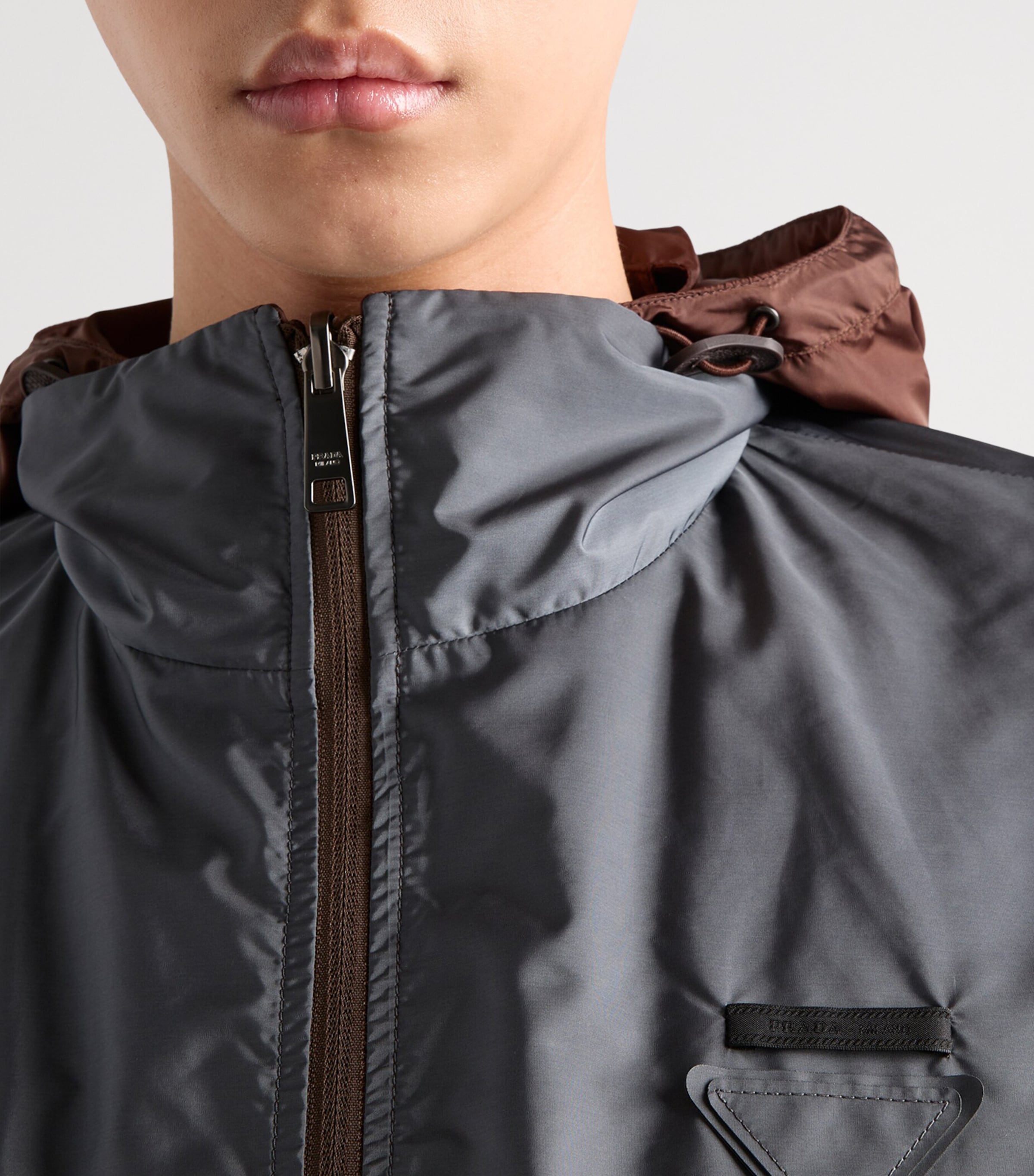 Prada Brown Re-Nylon Reversible Jacket | Harrods UK
