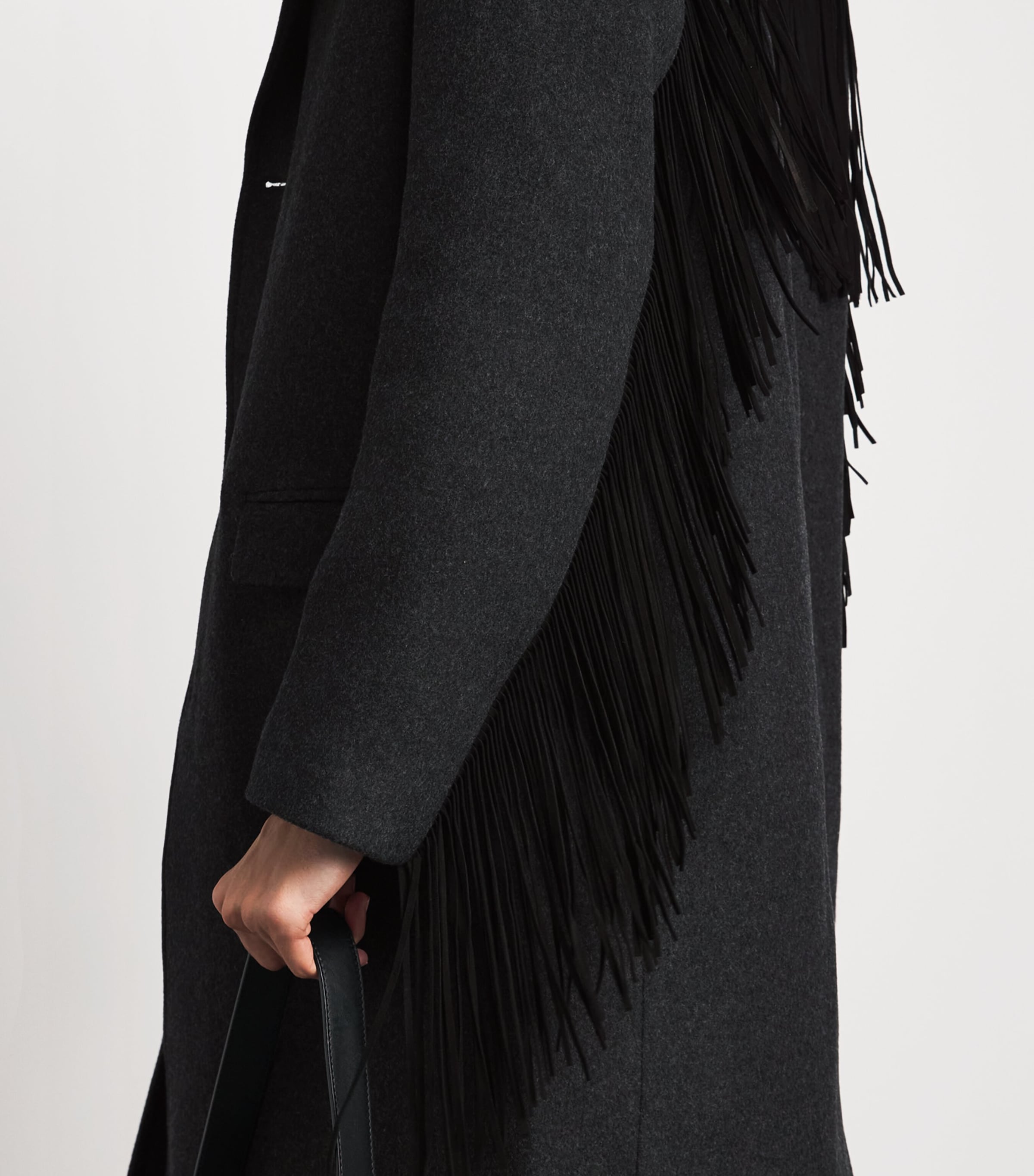 FRAME Womens Wool-Blend The Rodeo Coat Charcoal Image 3