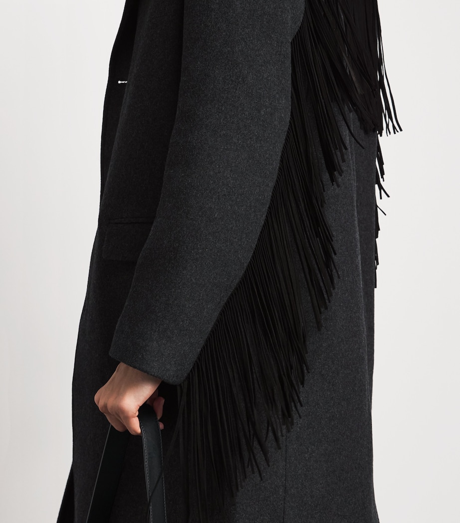 FRAME Womens Wool-Blend The Rodeo Coat Charcoal Image 3