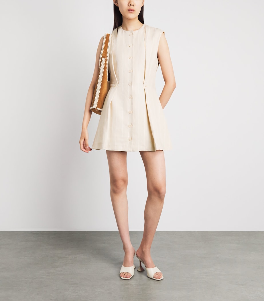 Claudie Pierlot Womens Stripe Mini Dress Sand Image 2