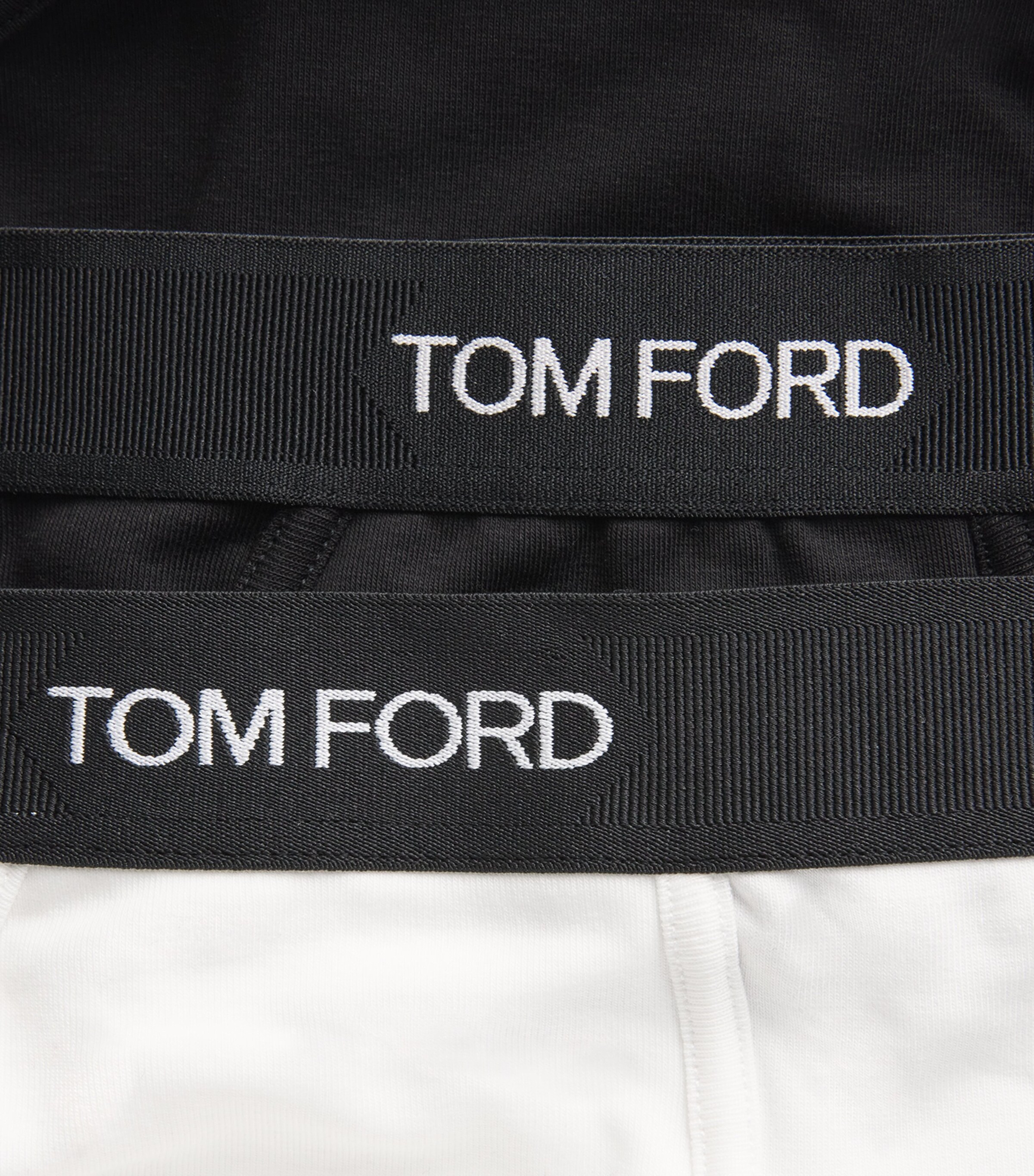 TOM FORD Mens Cotton-Stretch Logo Briefs (Pack of 2) Black/white Image 5