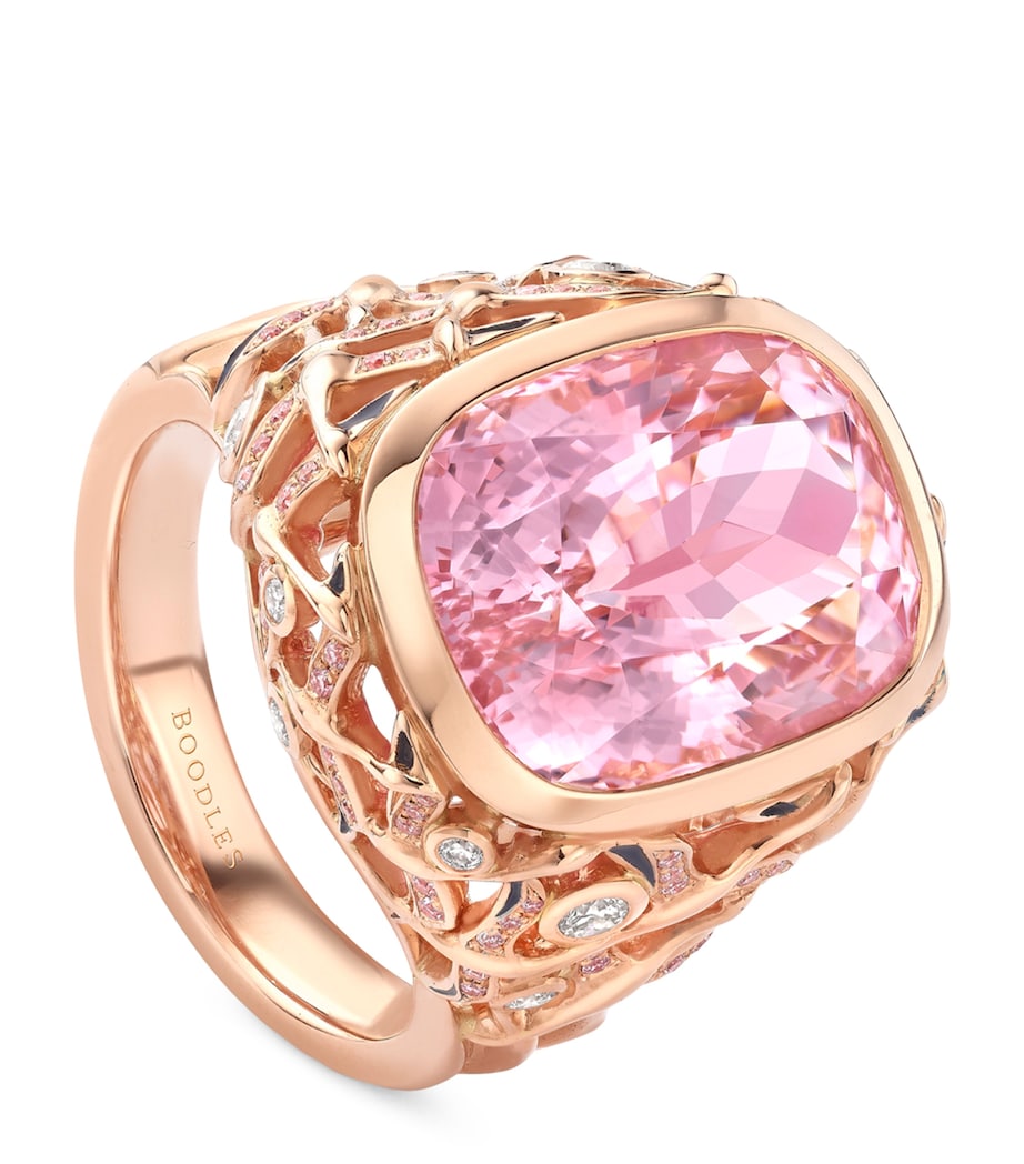 Rose Gold, Diamond and Morganite Flamingo Inside Africa Ring ROSE GOLD Image 1