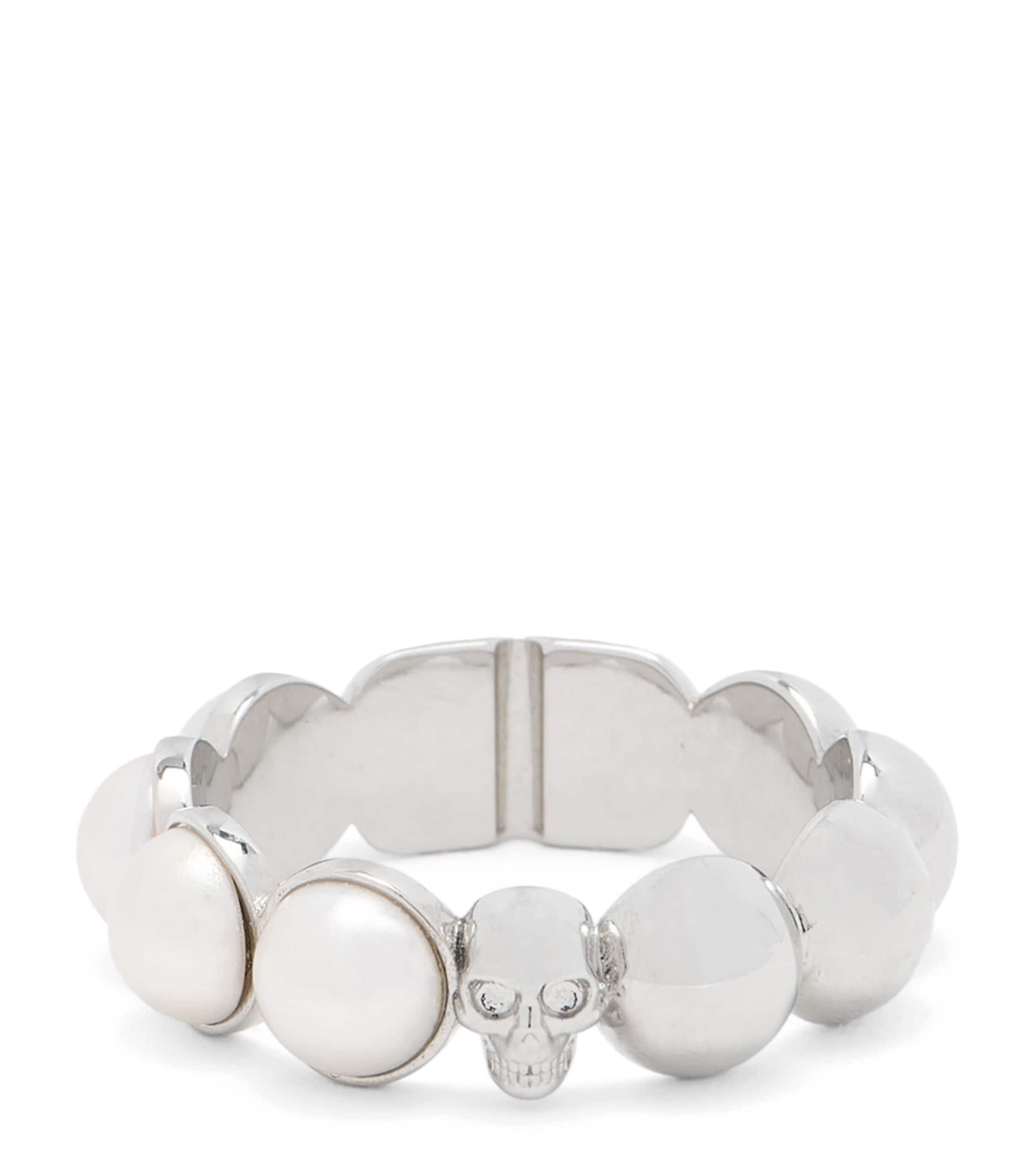 Faux Pearl and Skull Ring 1026 Image 1