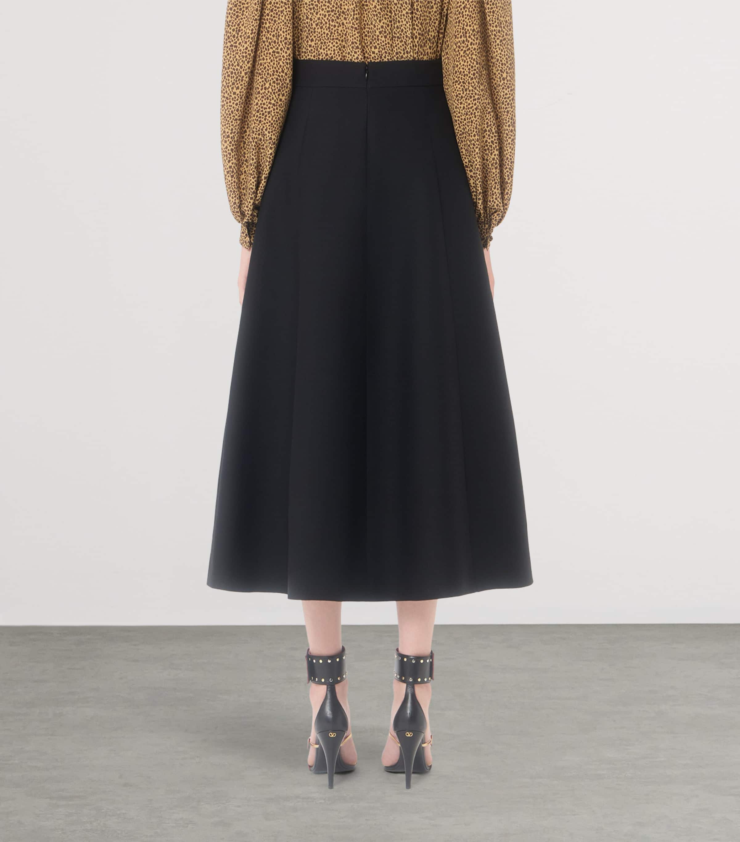 Valentino Womens Wool-Silk Crepe Midi Skirt Image 5