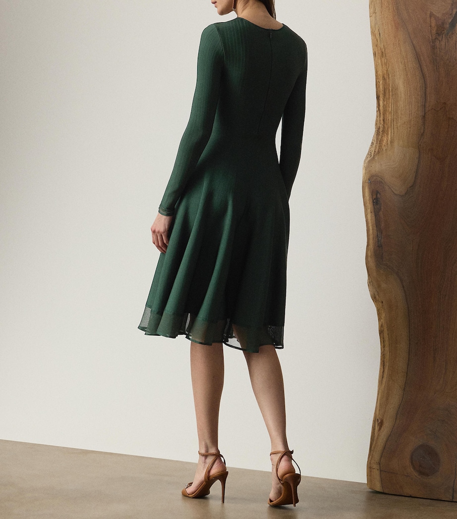 Sheer Edge Midi Dress DARK RACING GREEN Image 3