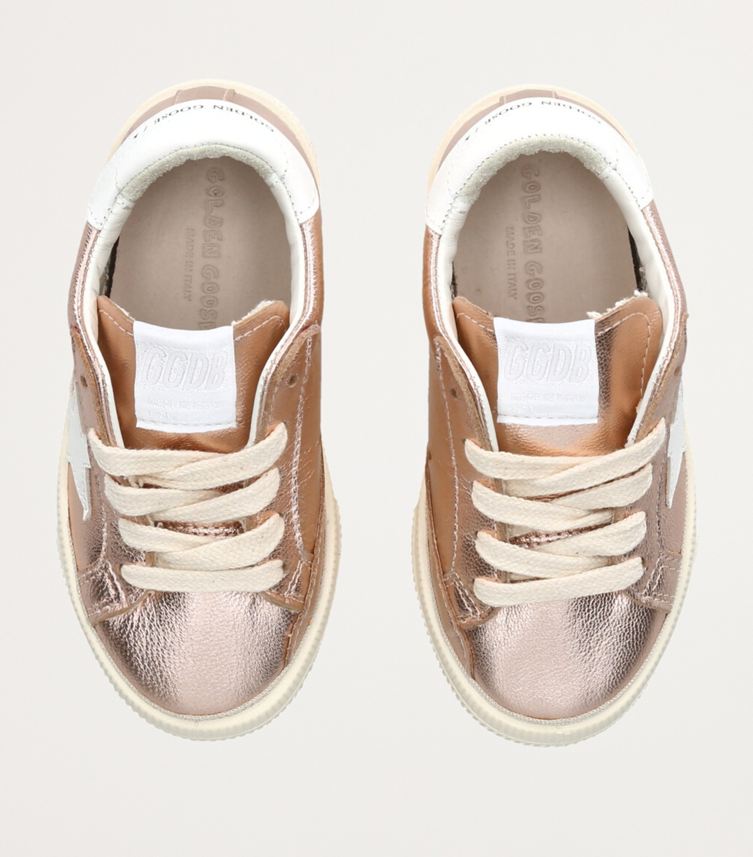 Golden Goose Leather Metallic May Sneakers Bronze Image 4