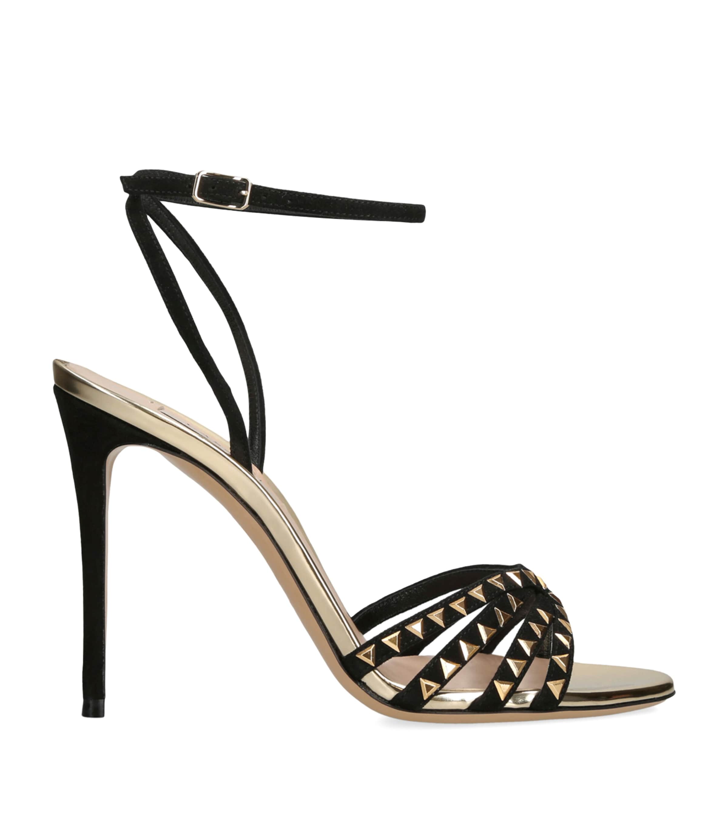 Casadei Suede Julia Divine Heeled Sandals 100 In Black